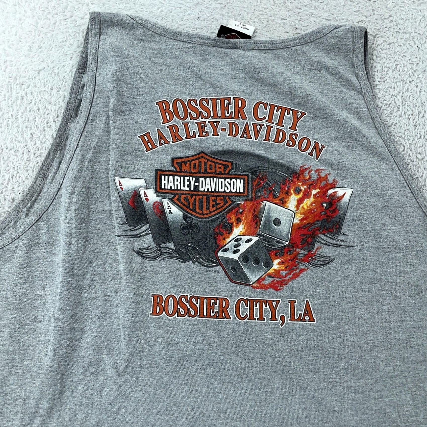 Harley Davidson Harley-Davidson Shirt L/XL Gray Sleeveless Tank Top USA Vintage? No (adjusted for clarity) Size US L / EU 52-54 / 3 - 2 Thumbnail