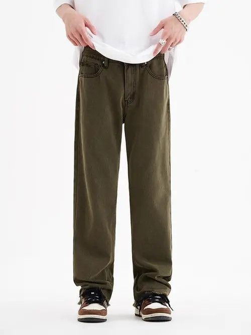 Vintage Matcha Green Water Wash Jeans