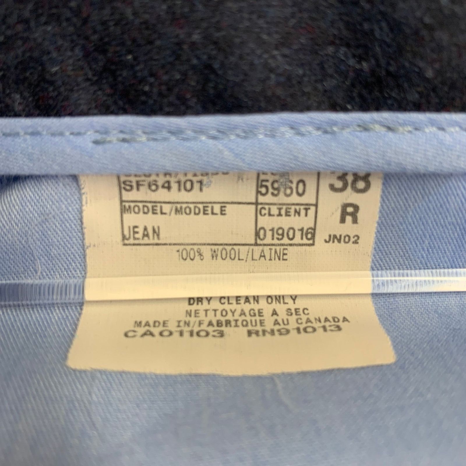 Saks Fifth Avenue SAKS FIFTH AVENUE 38 Navy Heather Wool Jean Cut Casual Pants Size US 38 / EU 54 - 6 Thumbnail