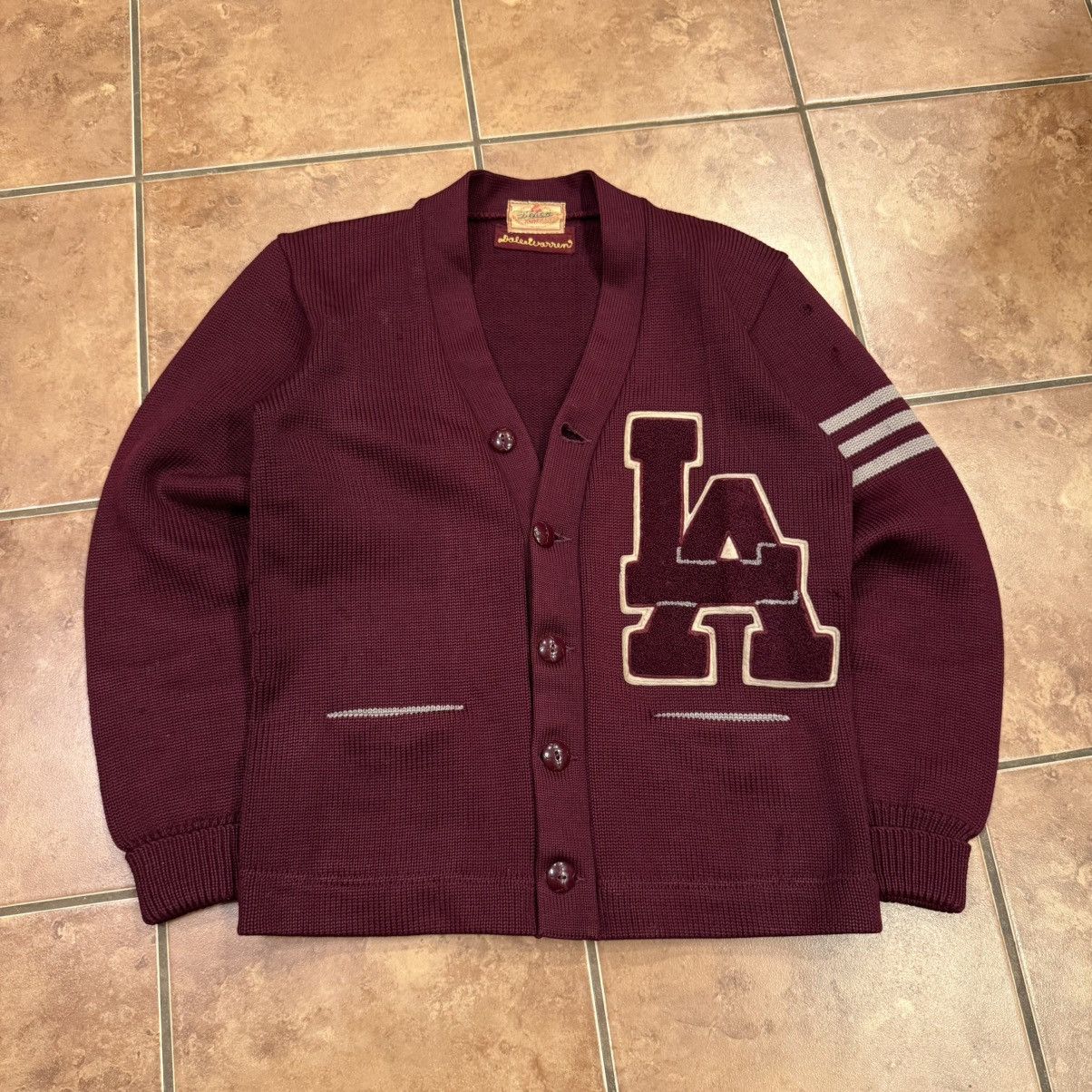 Dehen 1920 Vintage Dehen Wool Cardigan Sweater Los Angeles Letterman Size US M / EU 48-50 / 2 - 1 Thumbnail