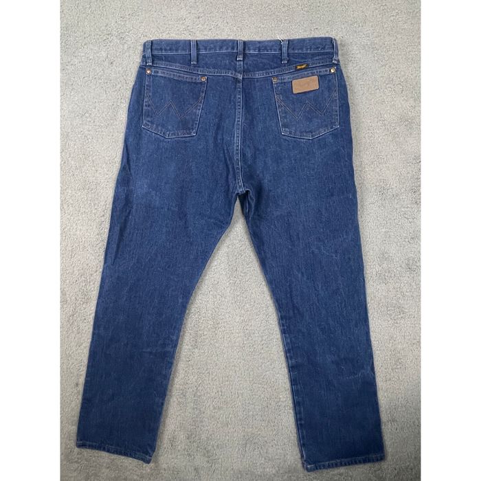 Wrangler Wrangler Mens Jeans 42x32 Straight Blue Denim Dark Wash 13MWZ ...