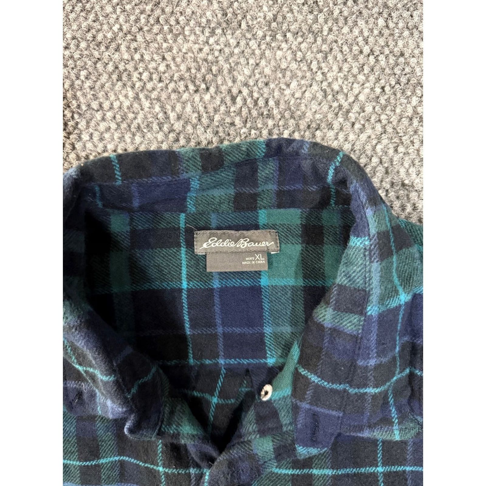Eddie Bauer Eddie Bauer Flannel Shirt Mens M Blue Green Plaid Button-Up Outdoor Size US M / EU 48-50 / 2 - 2 Thumbnail