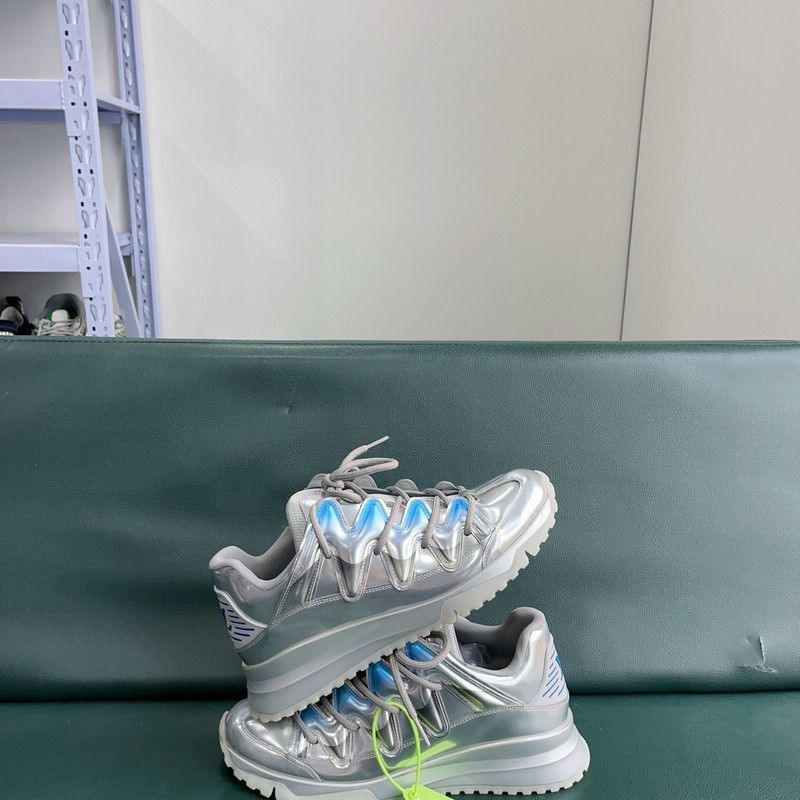 Louis Vuitton Louis Vuitton Silver Zig Zag Casual Sneakers for Men - Size US 8.5 / EU 41-42 - 6 Thumbnail