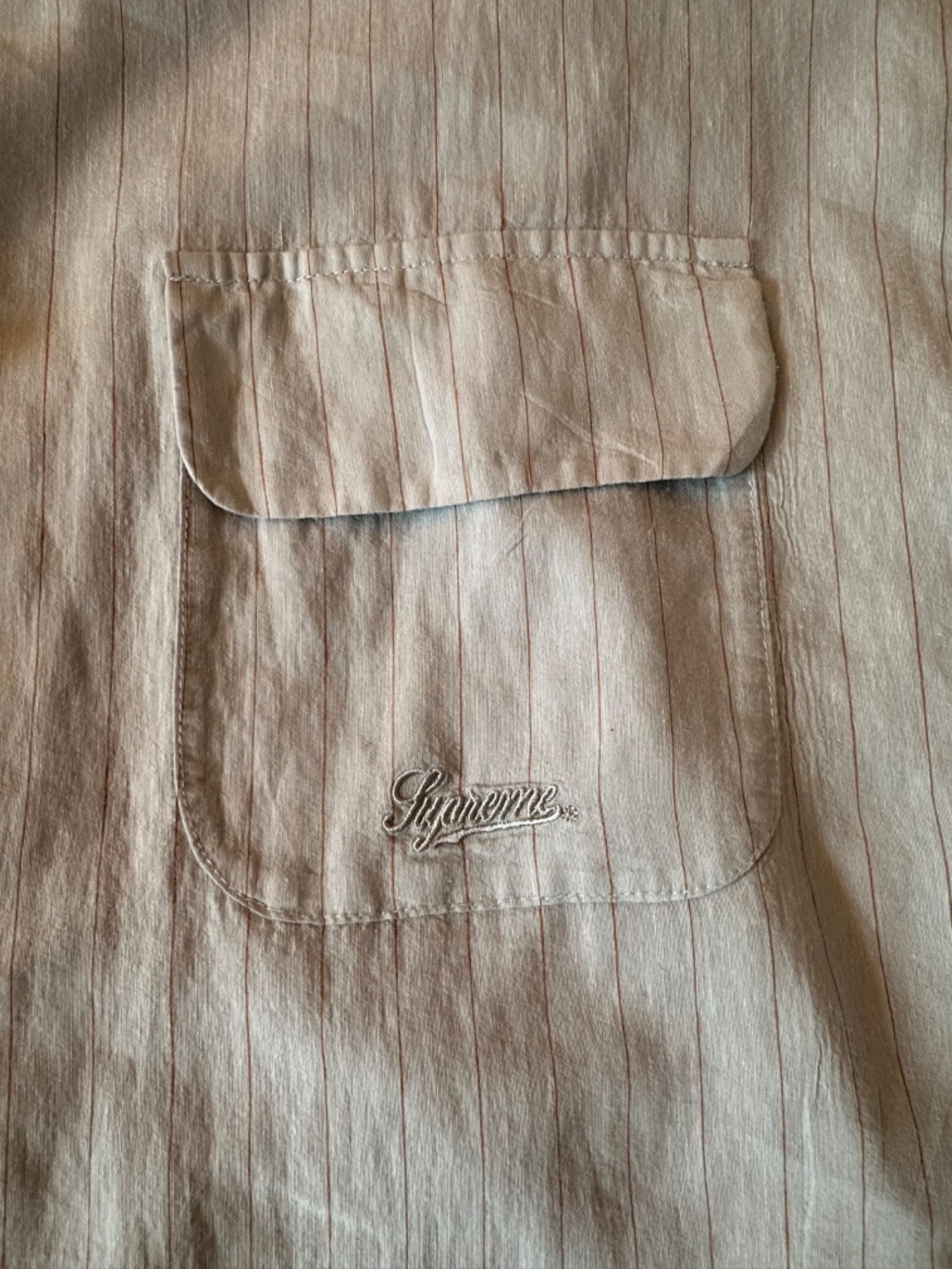 Supreme Supreme Pinstripe Linen Shirt SS2023 Size US L / EU 52-54 / 3 - 7 Thumbnail