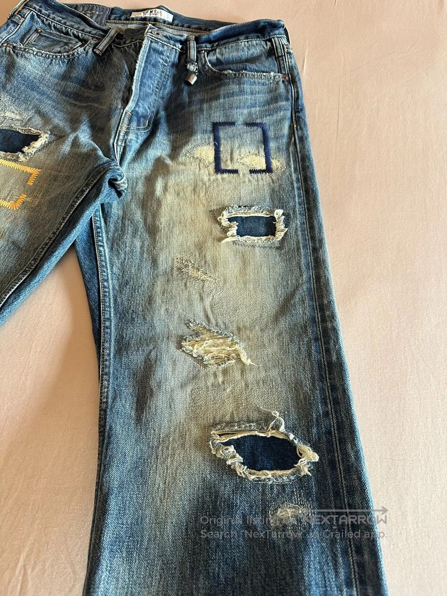 FDMTL FDMTL 24AW Classic Straight Distressed Denim. Size US 32 / EU 48 - 3 Thumbnail