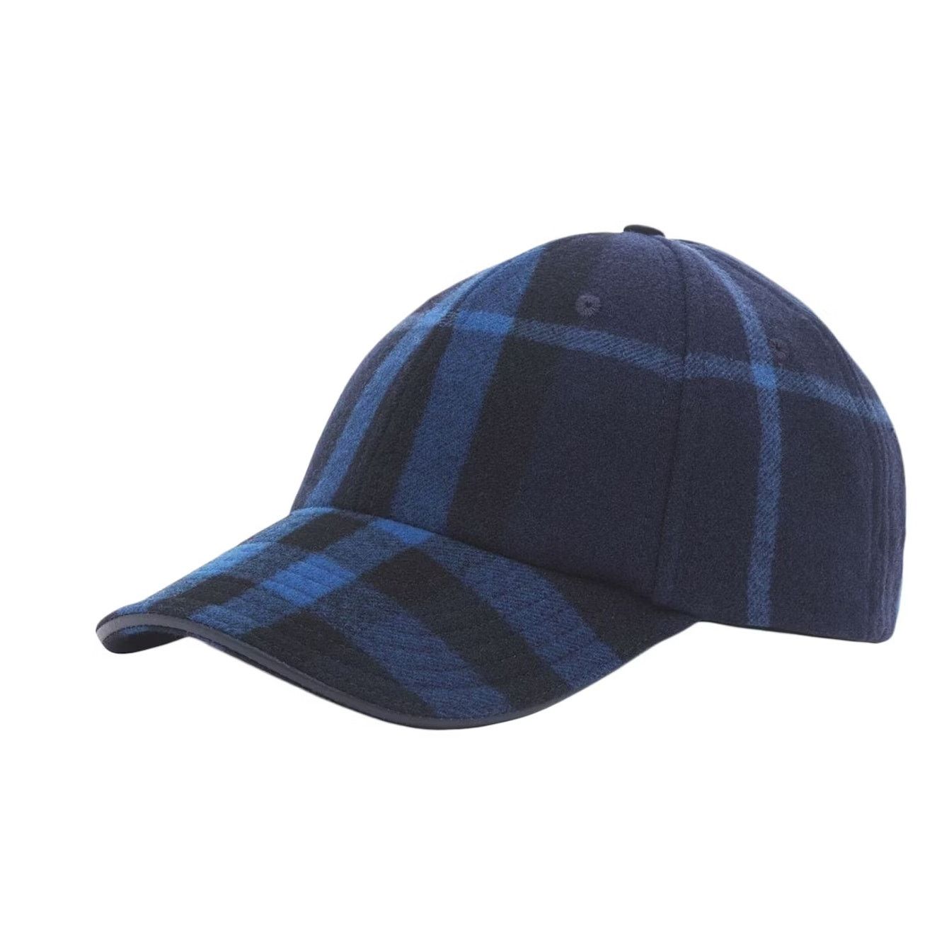 Burberry 🔴 Burberry Wool Check Baseball Cap - Ink Blue Black - XS Size ONE SIZE - 3 Thumbnail