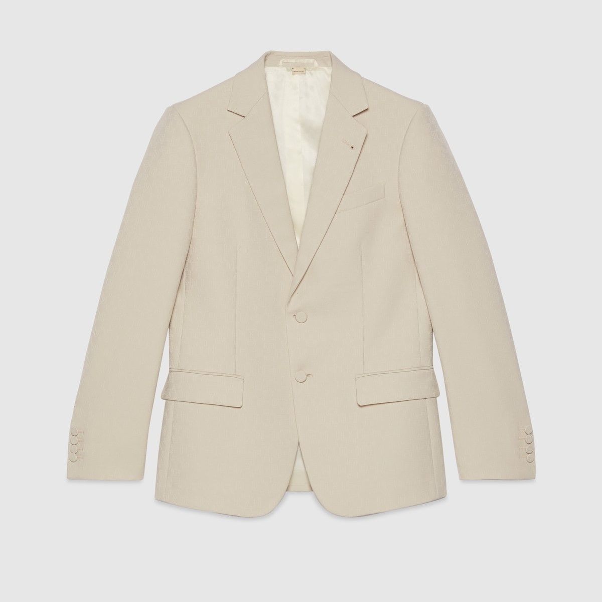 Gucci o1s1wg110125 Horsebit Fabric Jacquard Formal Jacket in Beige Size US S / EU 44-46 / 1 - 1 Thumbnail