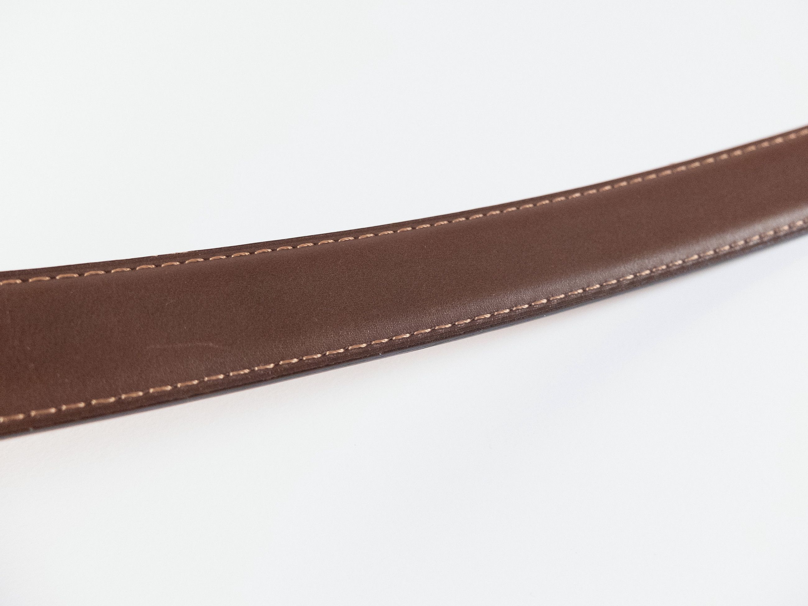 Berluti BERLUTI brown contrast stitch classic leather belt 80 Size 32 - 8 Thumbnail