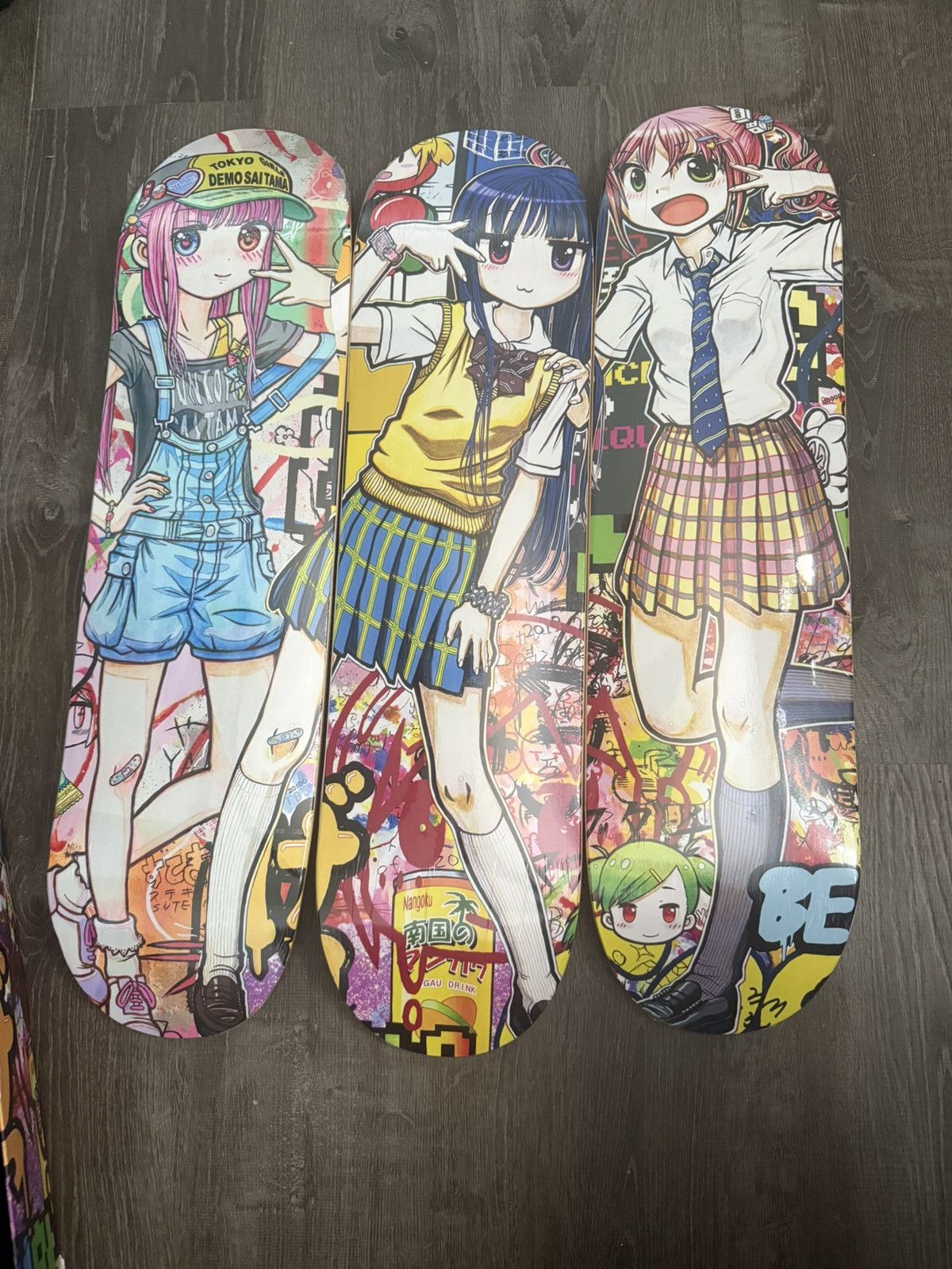 Takashi Murakami MR KaiKai College Skateboard Deck High School Story Set Of 3 Size ONE SIZE - 7 Thumbnail