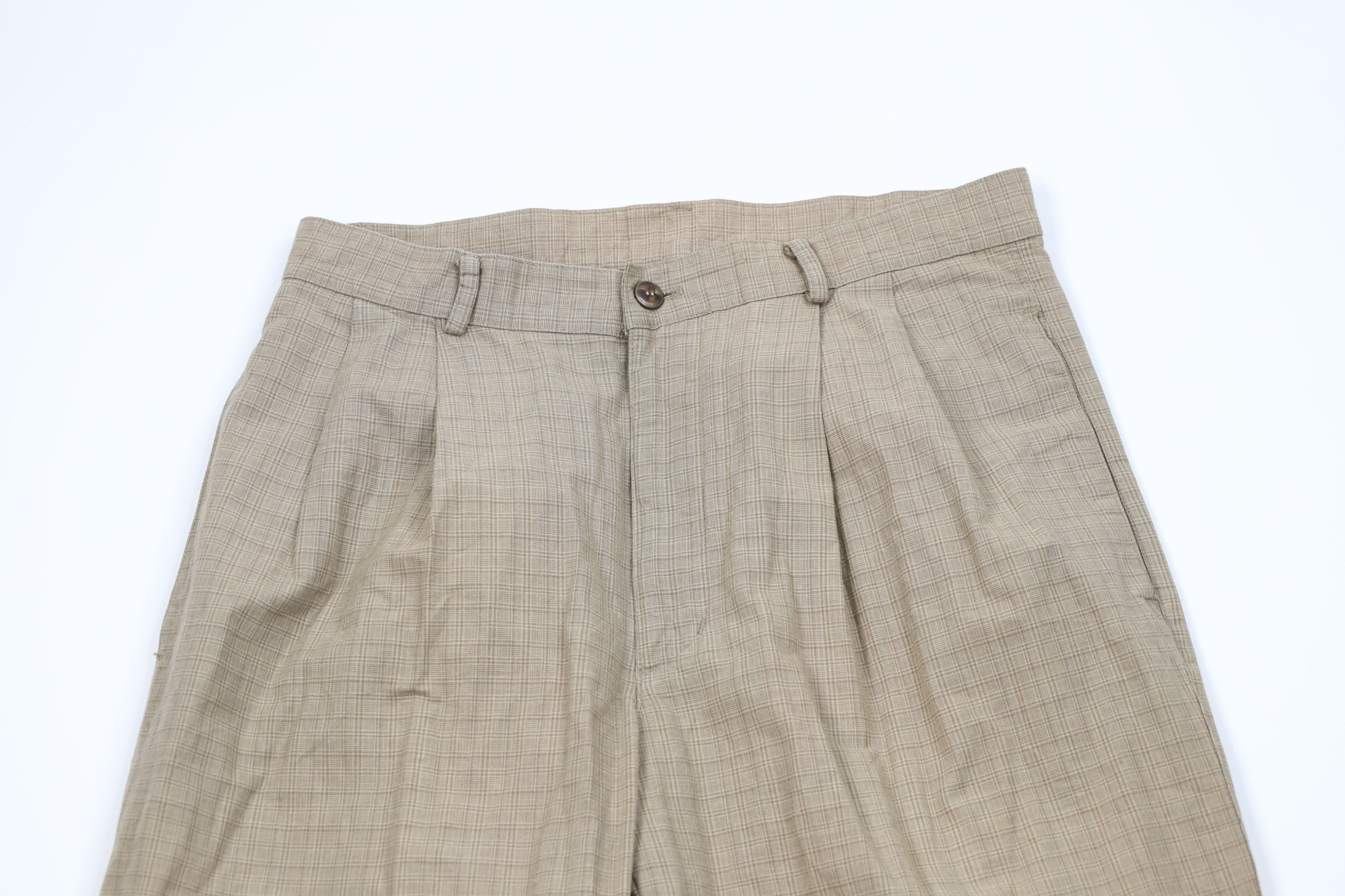 Gap Vintage 90s Gap Pleated Tapered Leg Chino Pants Plaid USA Size US 31 - 2 Thumbnail