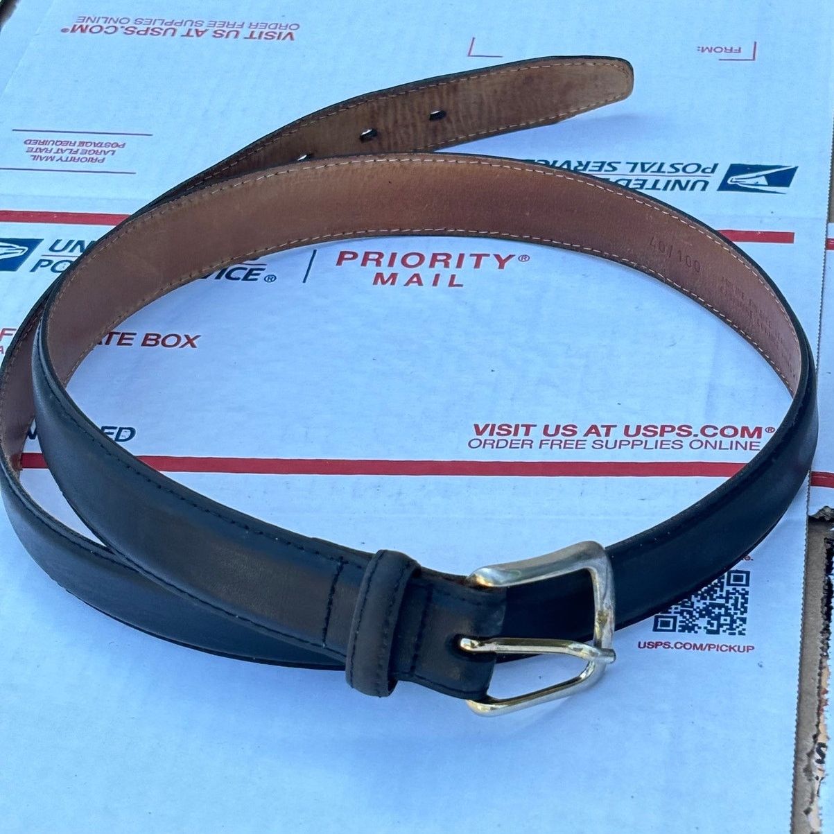 Other Black Men's Leather Belt Size ONE SIZE - 3 Thumbnail
