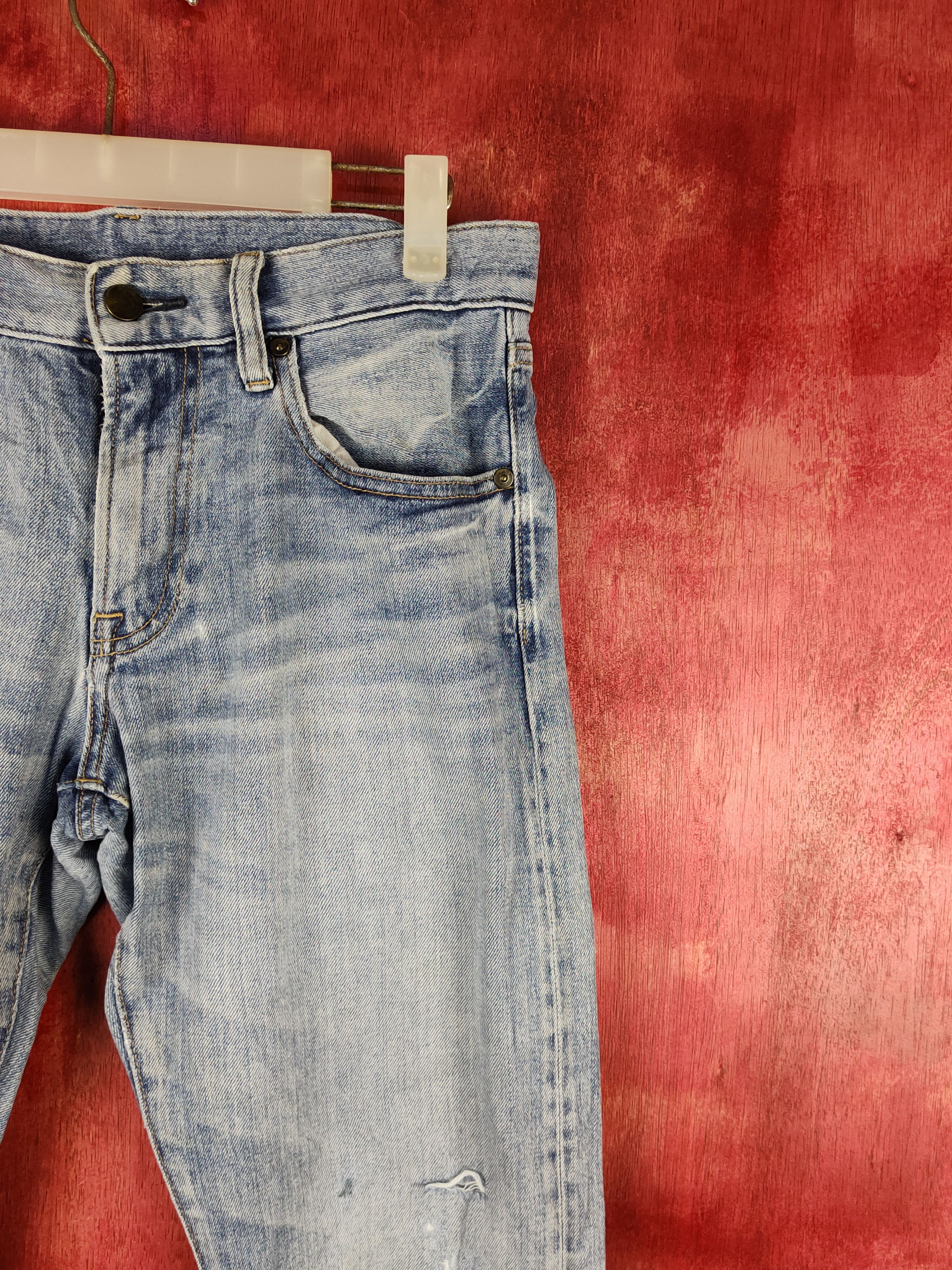 Japanese Brand Uniqlo Blue Distressed Multipocket Denim #S1589 Size US 29 - 5 Thumbnail