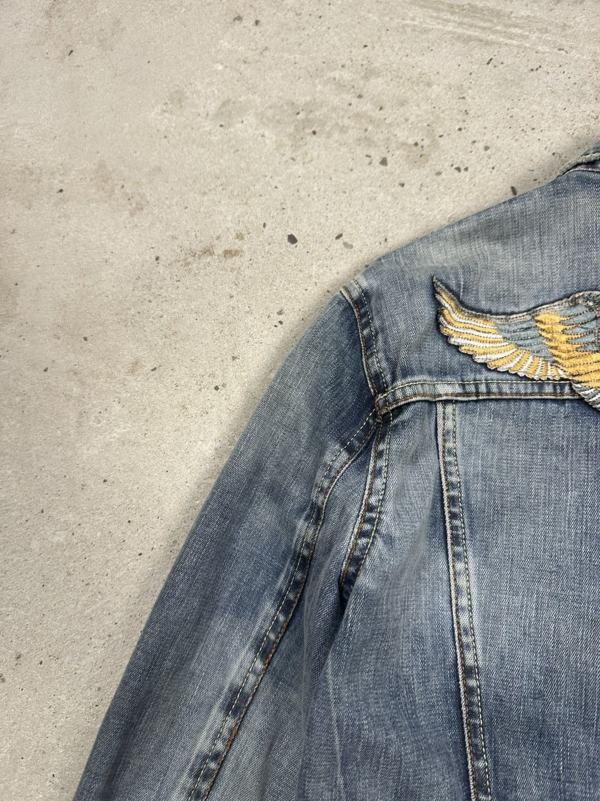 Alexander McQueen Alexander McQueen Blue Denim Skull Wings Jeans Stone Wash Size L / US 10 / IT 46 - 18 Thumbnail