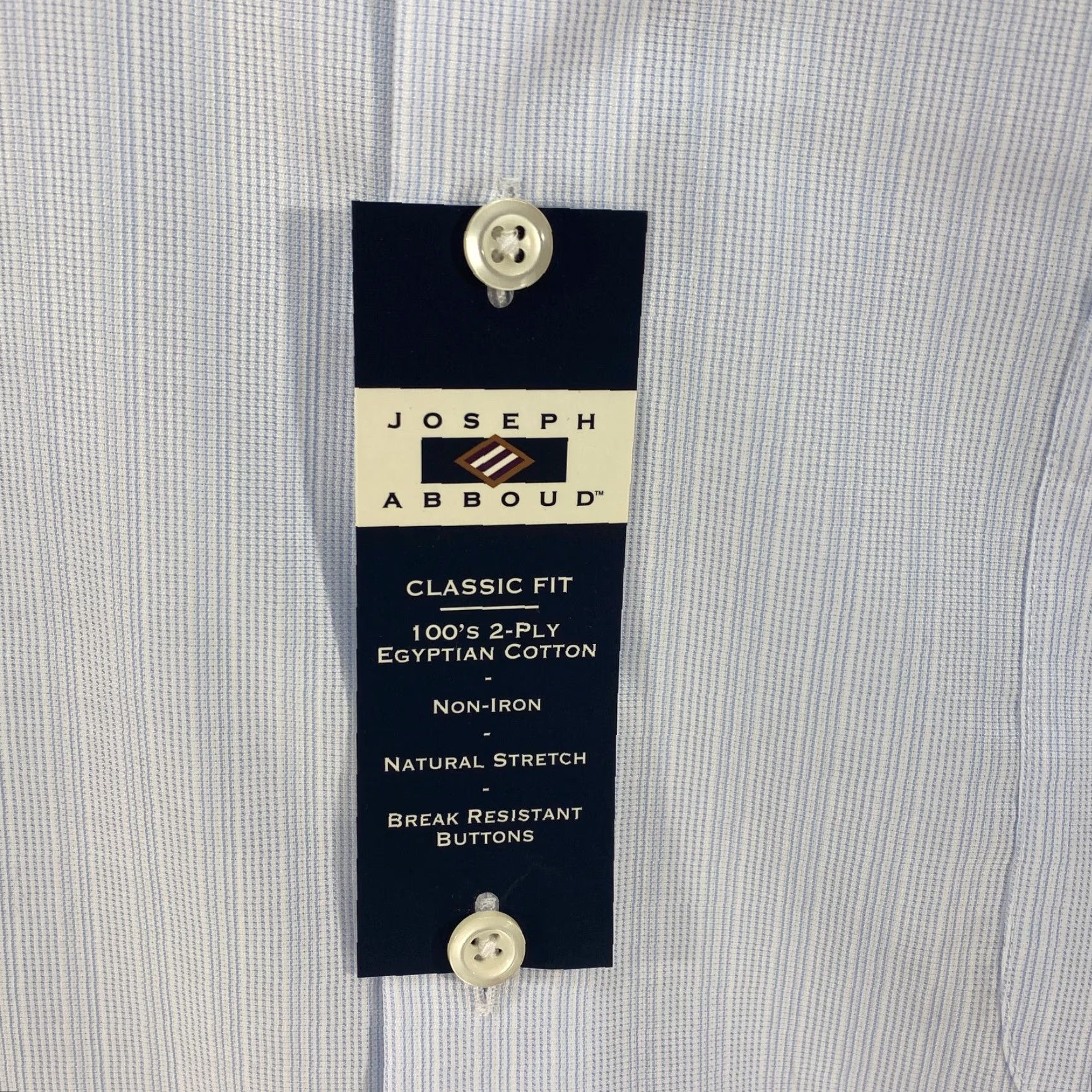 Joseph Abboud Joseph Abboud Dress Shirt XL 17.5 36/37 Tall Non-Iron Classic Fit Blue NWT Shirt Mens XL 100 Egyptian Cotton NWT Size 48R - 5 Thumbnail