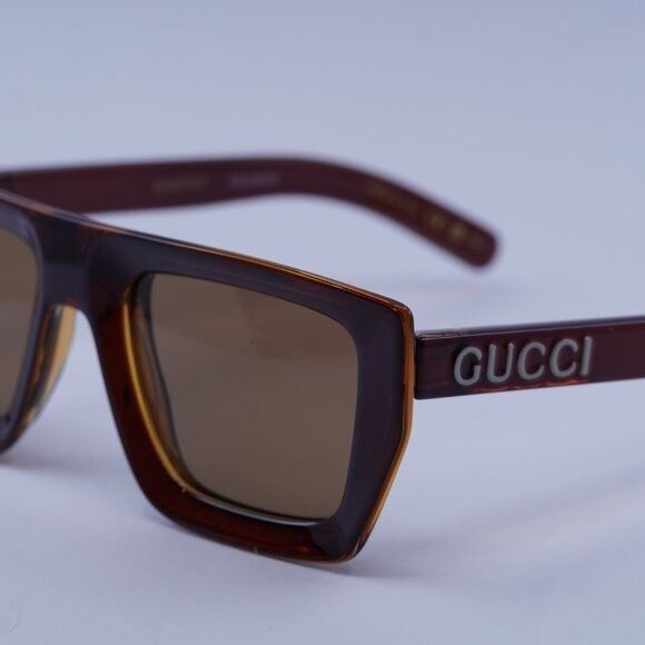 Gucci Gucci GG1723S 002 Sunglasses Transparent Brown Square Frame Size ONE SIZE - 2 Thumbnail