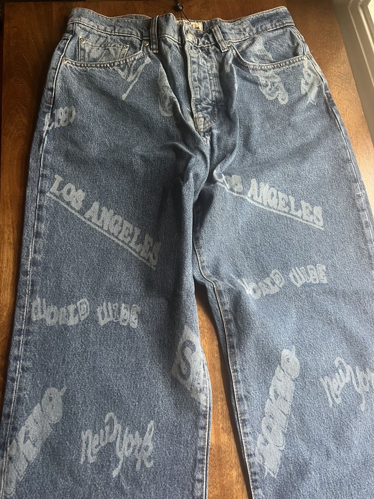 Stussy × Vintage Stussy Worldwide Big Ol Jean Baggy Blue Denim Stone Wash Size US 30 / EU 46 - 5 Thumbnail