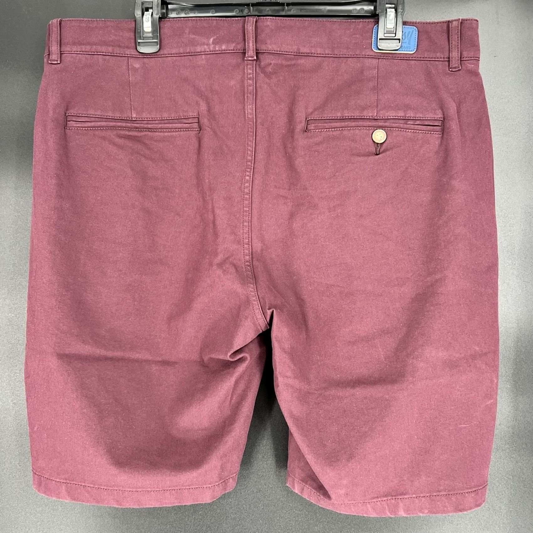 Vintage Mugsy Chino Shorts Mens 38 Burgundy Stretch Flat Front 5-Pocket Preppy Golf Casual Size US 38 / EU 54 - 7 Thumbnail