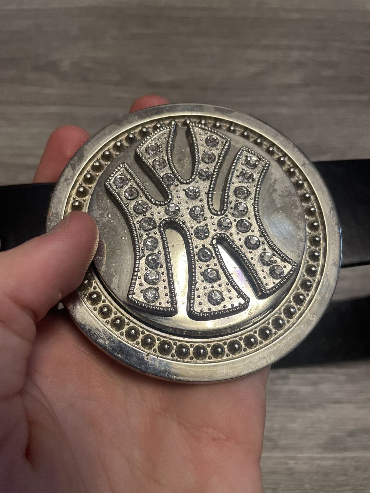 New York Yankees New York Yankees Pyramid Belt Spinner Big Buckle Rhinestone Size ONE SIZE - 9 Thumbnail