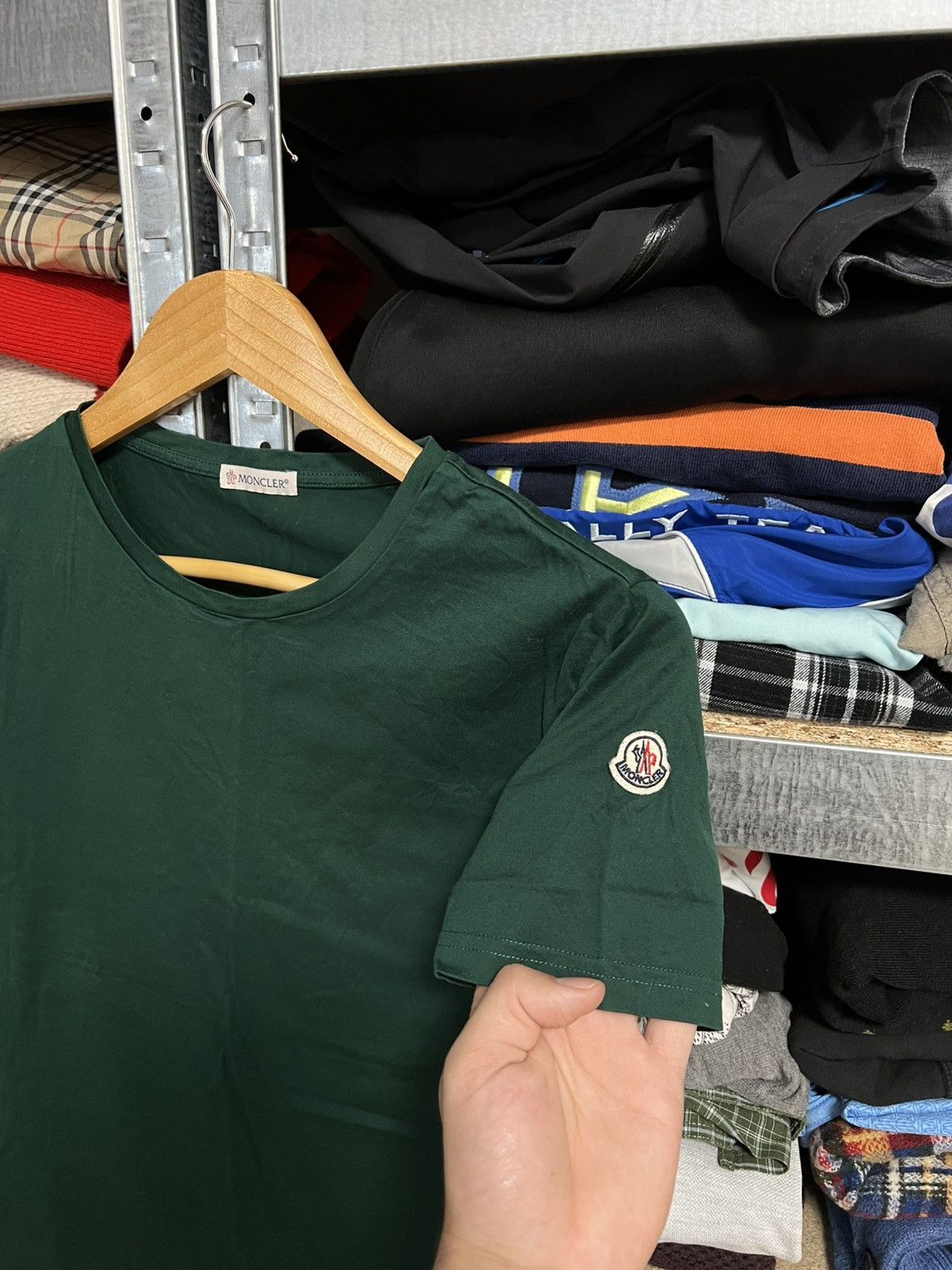 Moncler × Vintage Women’s Moncler Maglia T-Shirt Logo Short Sleeve Green Sz S Size S / US 4 / IT 40 - 2 Thumbnail