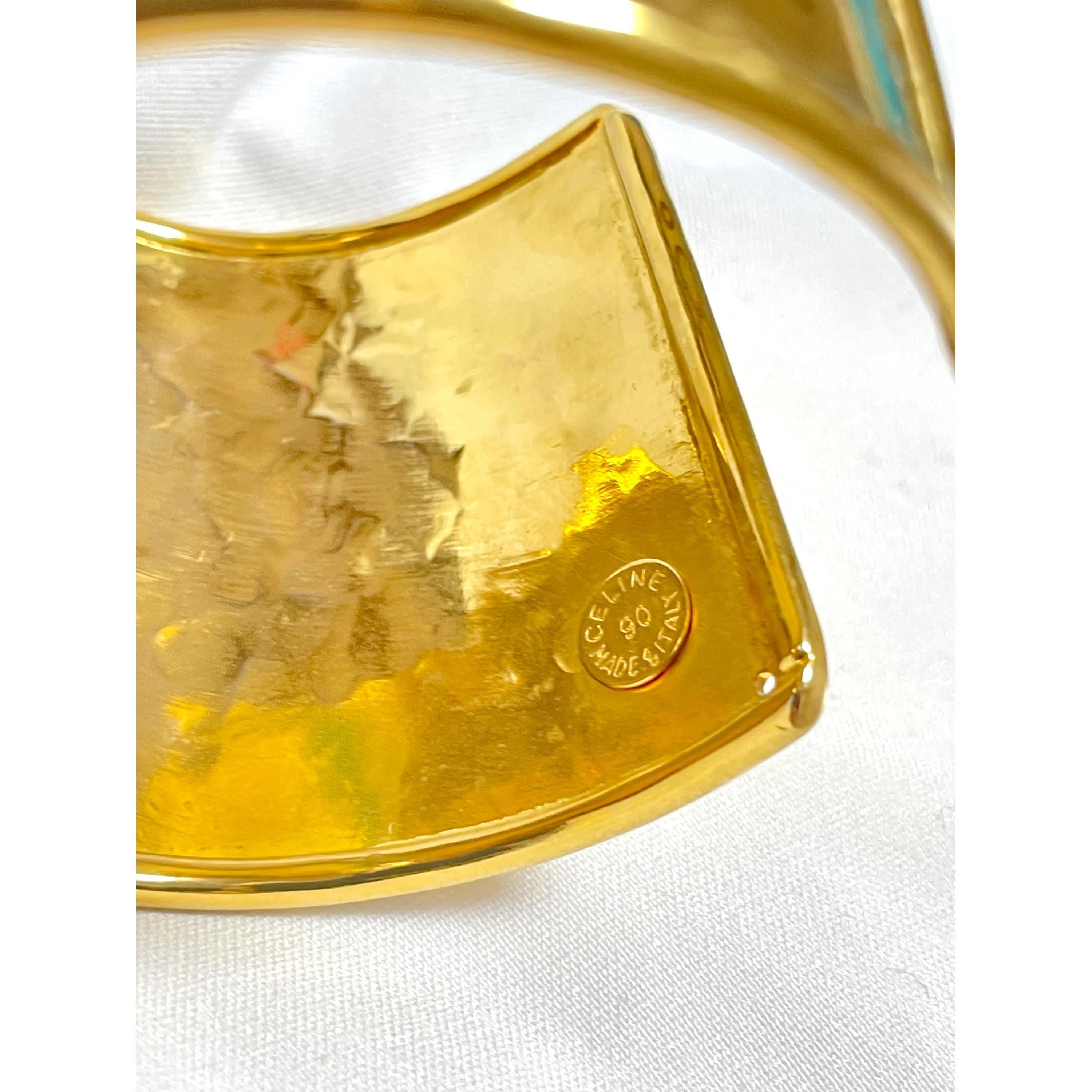 Celine Vintage Celine thick cuff link bangle/ bracelet with stars Size ONE SIZE - 7 Thumbnail
