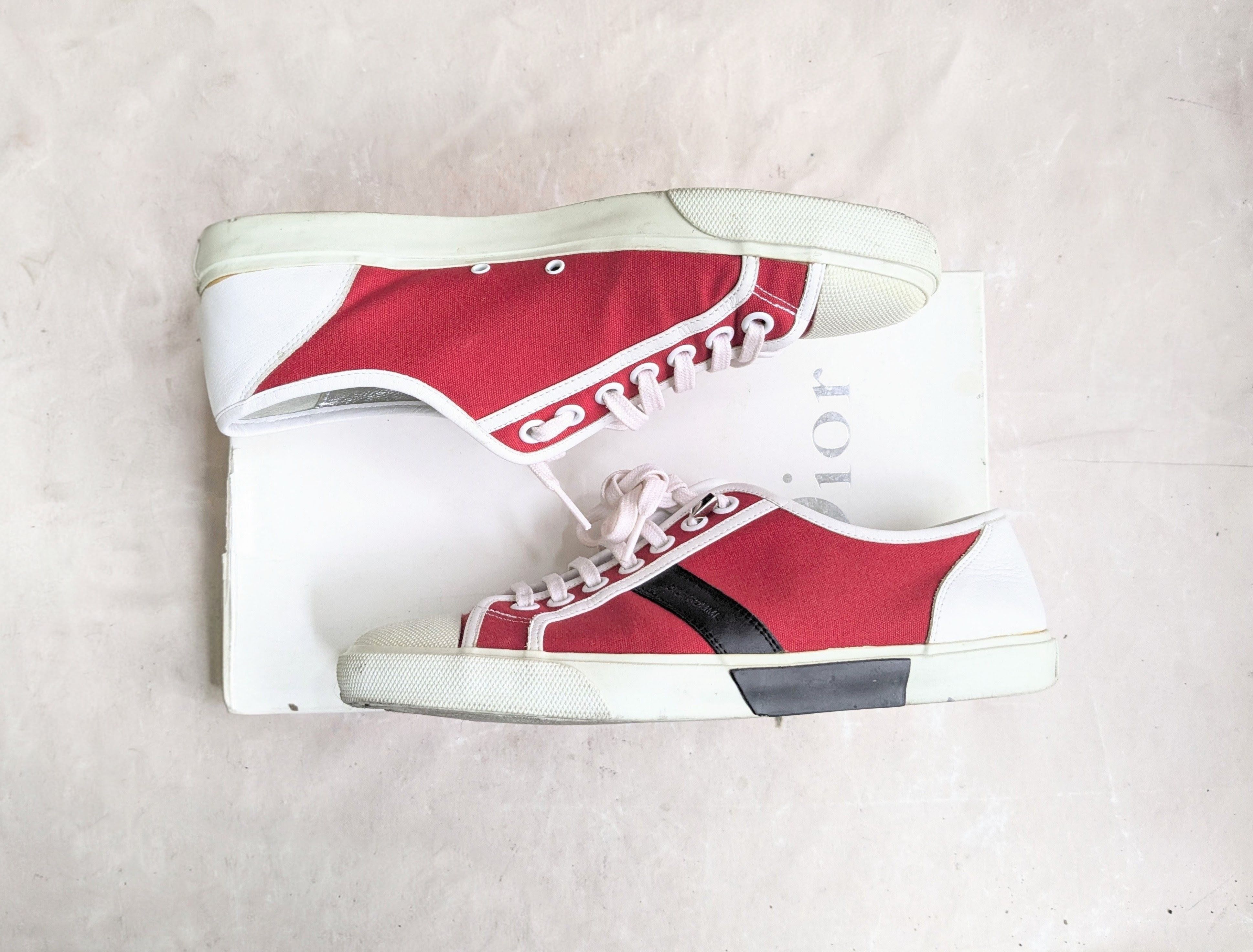 Dior Dior Homme Sneakers Red 10 Low Tops Canvas Size US 10 / EU 43 - 2 Thumbnail
