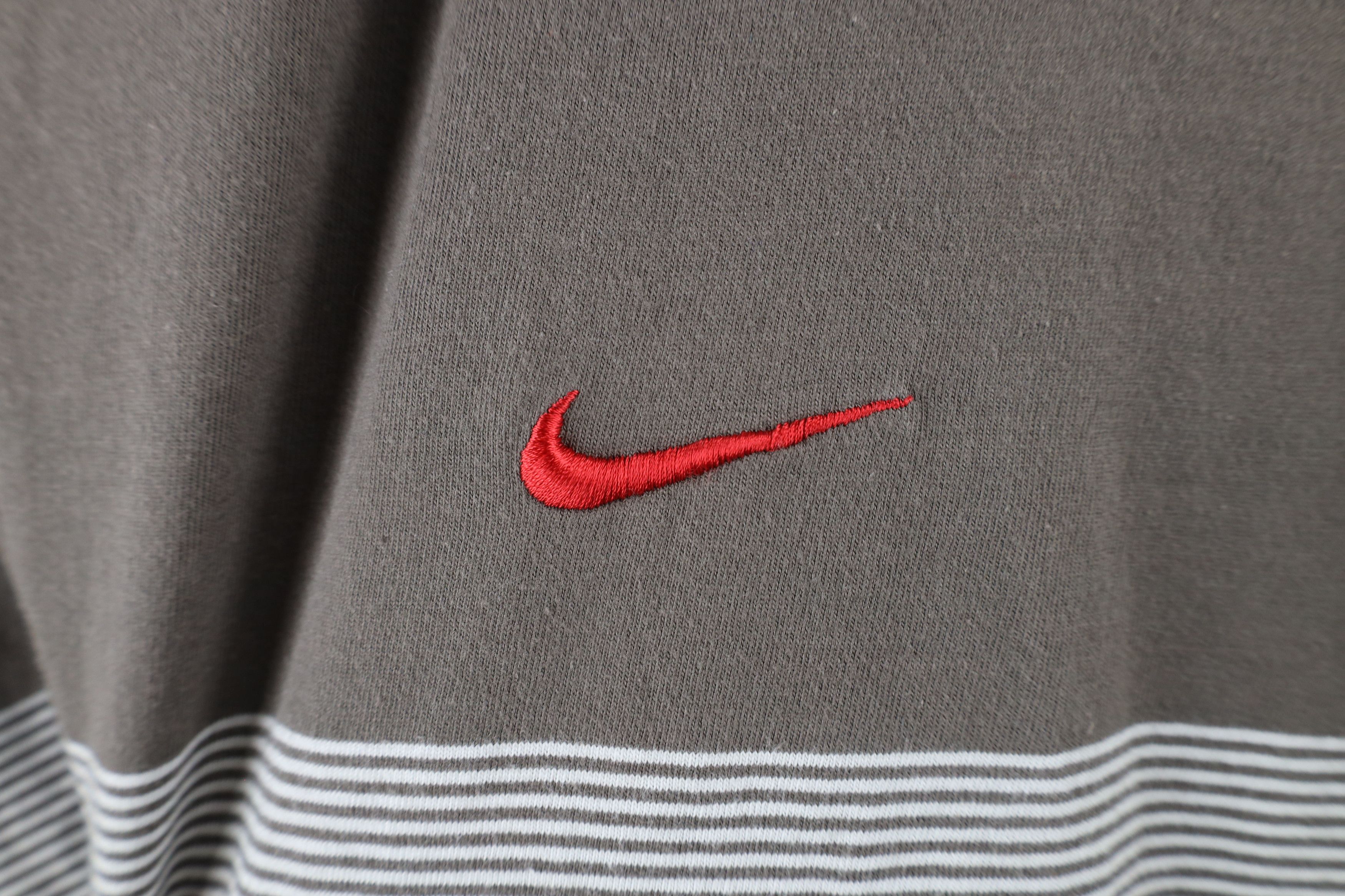 Nike × Vintage Vintage 90s Nike Golf Scott Mini Swoosh Striped T-Shirt Size US XL / EU 56 / 4 - 4 Thumbnail