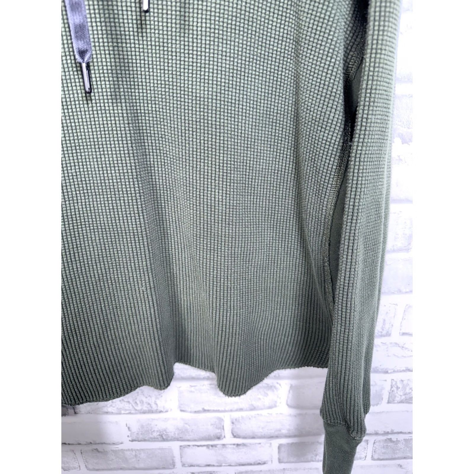 Rag & Bone VINTAGE Rag & Bone Olive Green Waffle Knit Hoodie 100% Cotton Mens M Size US M / EU 48-50 / 2 - 5 Thumbnail