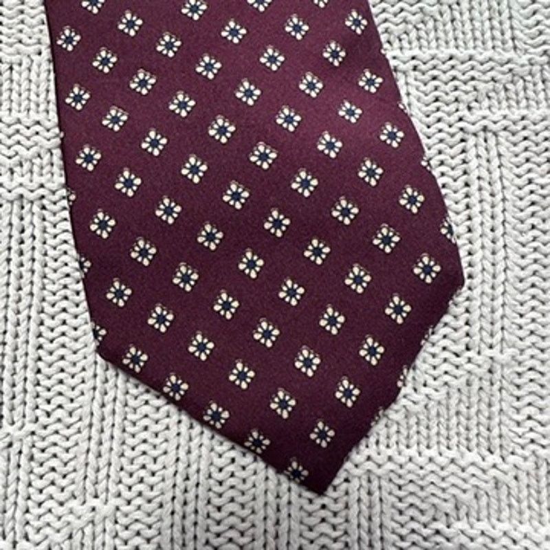 Vintage Vintage Dunhill maroon geometric print tie Size ONE SIZE - 2 Thumbnail