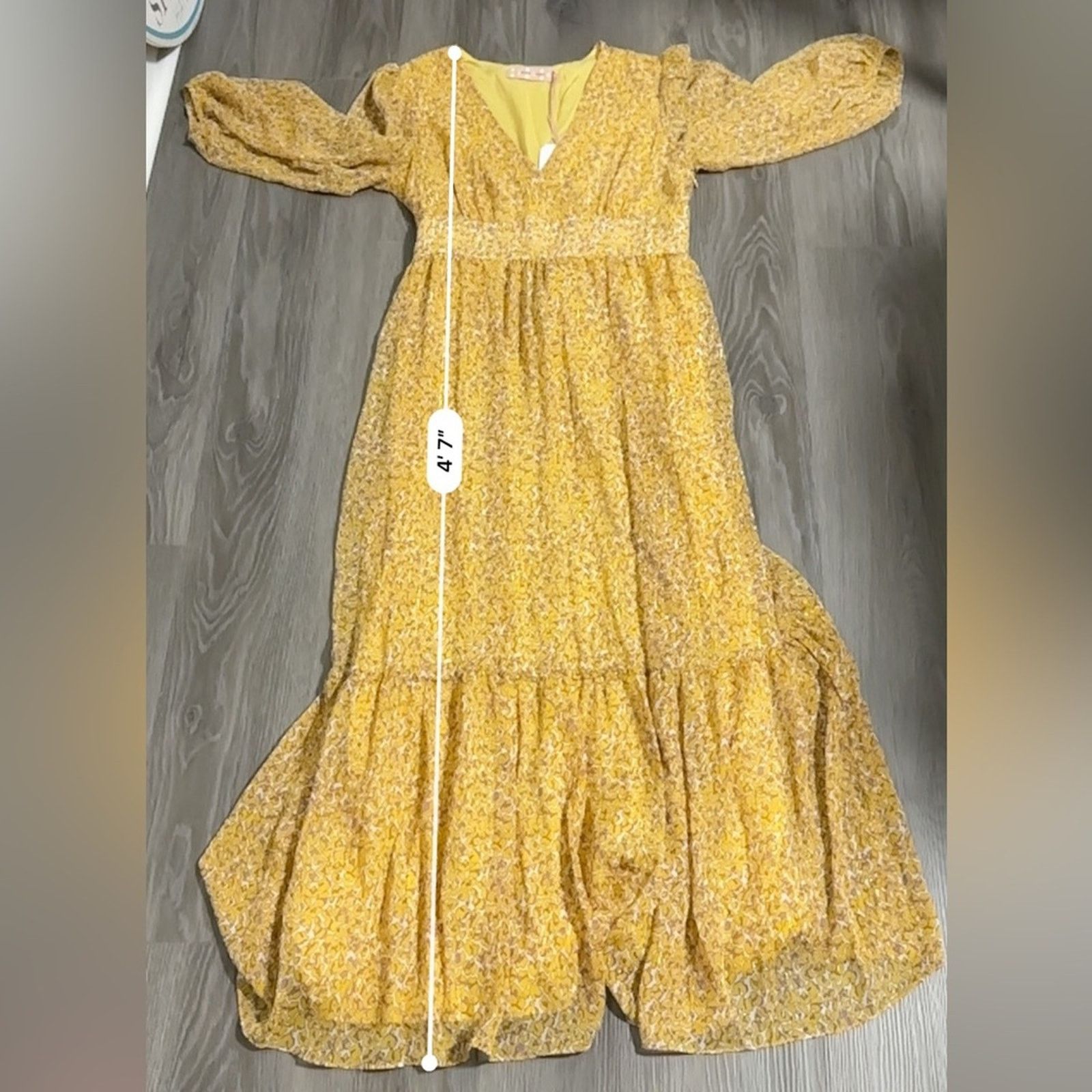 Other Traffic People Perk Things Up Yellow Printed Maxi Dress Size L / US 10 / IT 46 - 9 Thumbnail