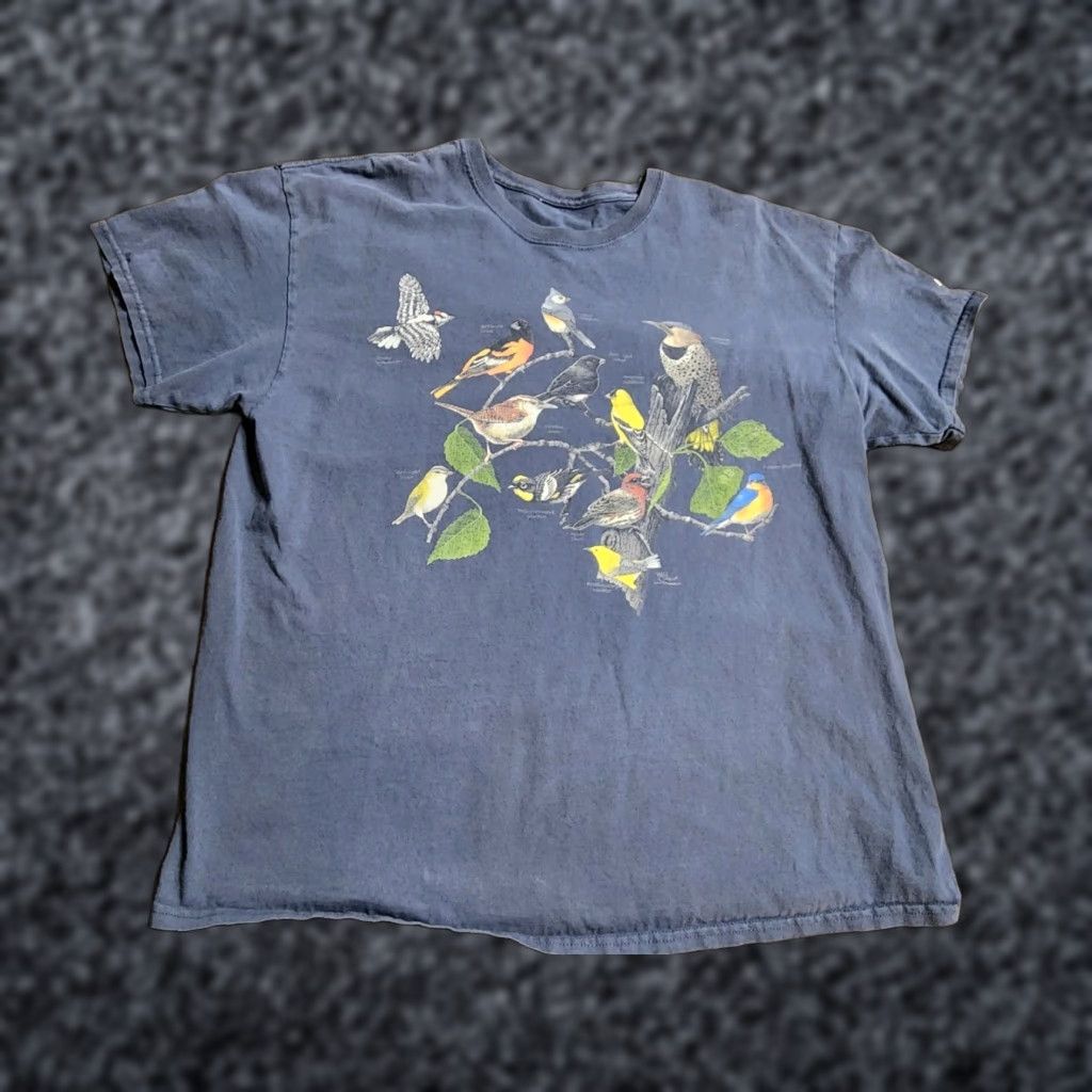 Etro VINTAGE Birding Center T Shirt Brownsville TX Nature Unisex Adults L Blue Short Sleeve Crew Neck 90s Concert? (but can't add uncertain). Size US L / EU 52-54 / 3 - 1 Thumbnail