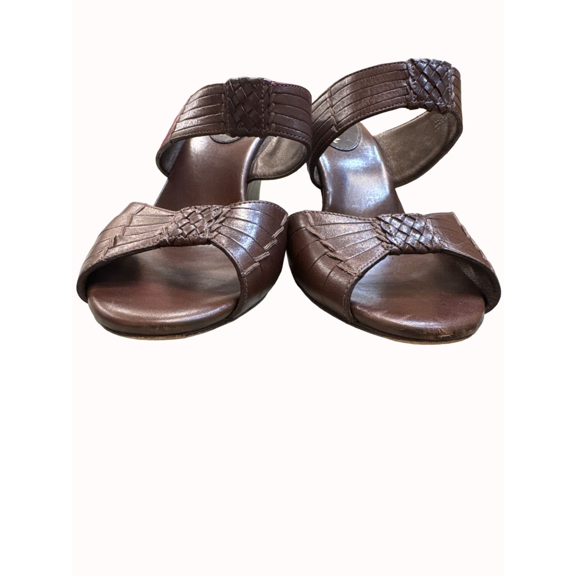 Cole Haan Cole Haan women’s brown leather wedge heels size 7.5B SKU 54 Size US 6 / IT 36 - 4 Thumbnail