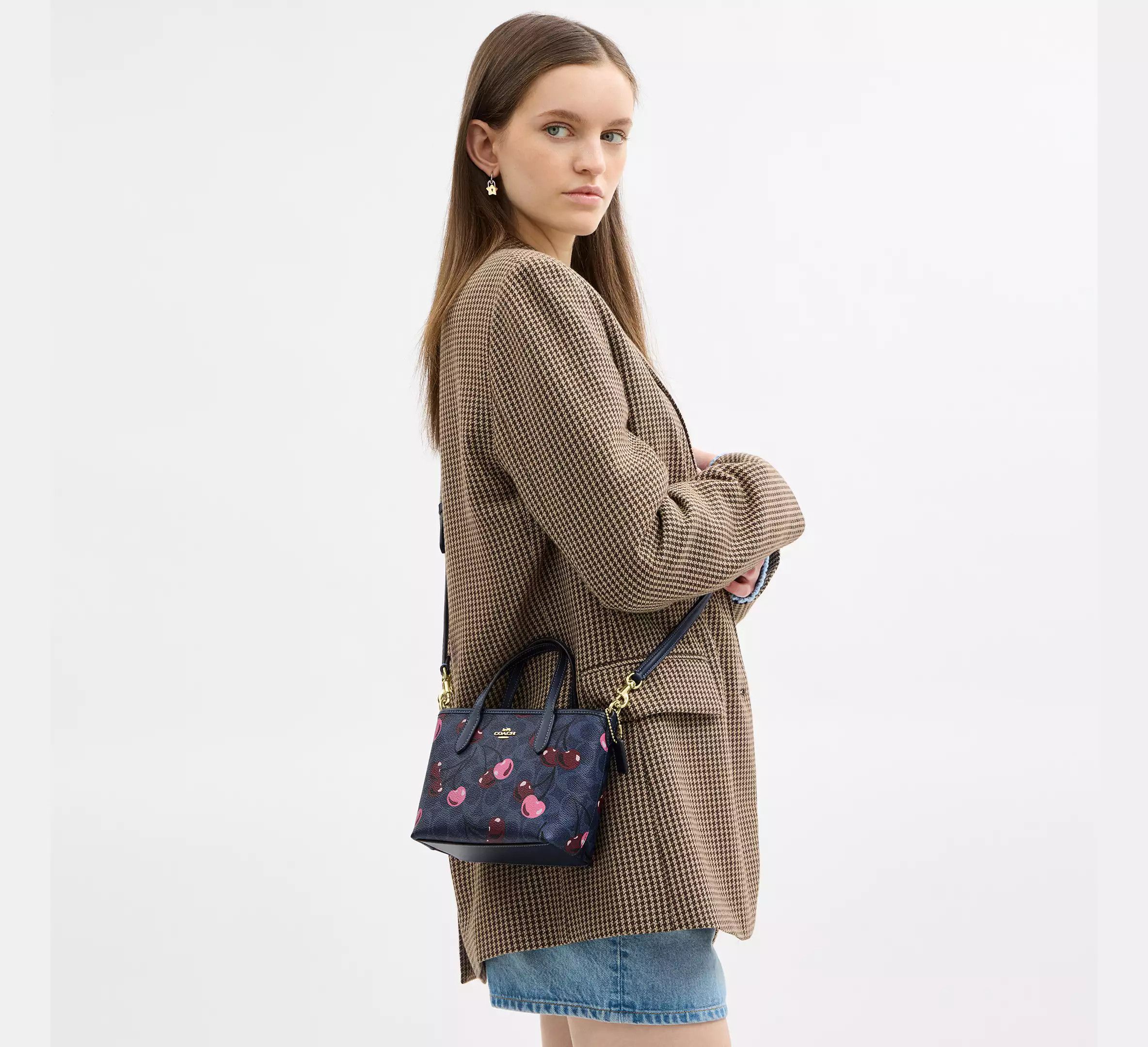 Coach 🍒 City Mini Tote Bag In Signature Canvas With Cherry CY737 Size ONE SIZE - 10 Thumbnail