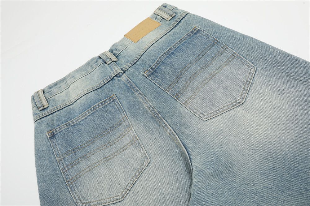 Jean Street style punk washed gradient distressed washed jeans Size US 32 / EU 48 - 5 Thumbnail