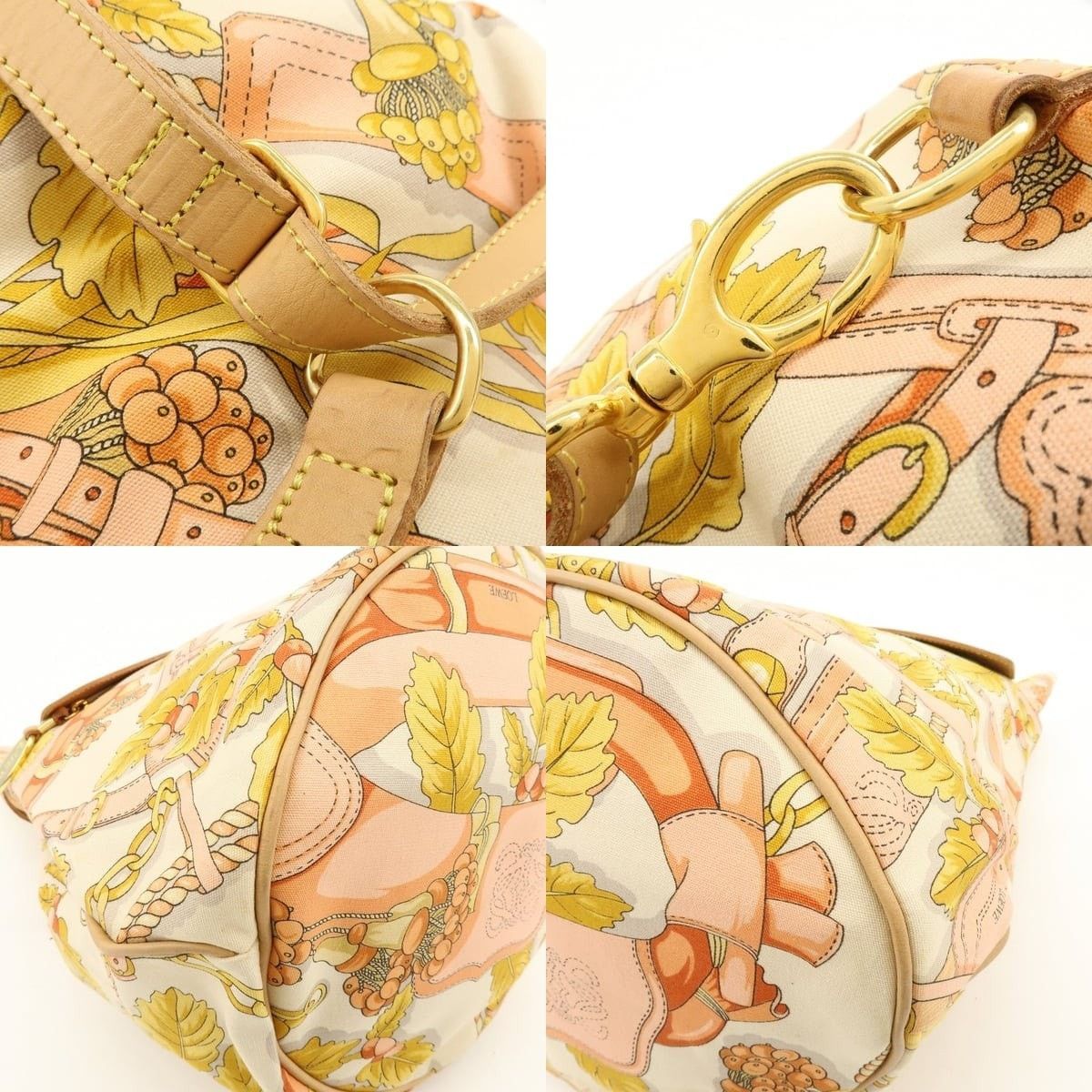 Loewe Loewe Scarf Design Canvas & Leather Shoulder Bag Multicolor Size ONE SIZE - 4 Thumbnail