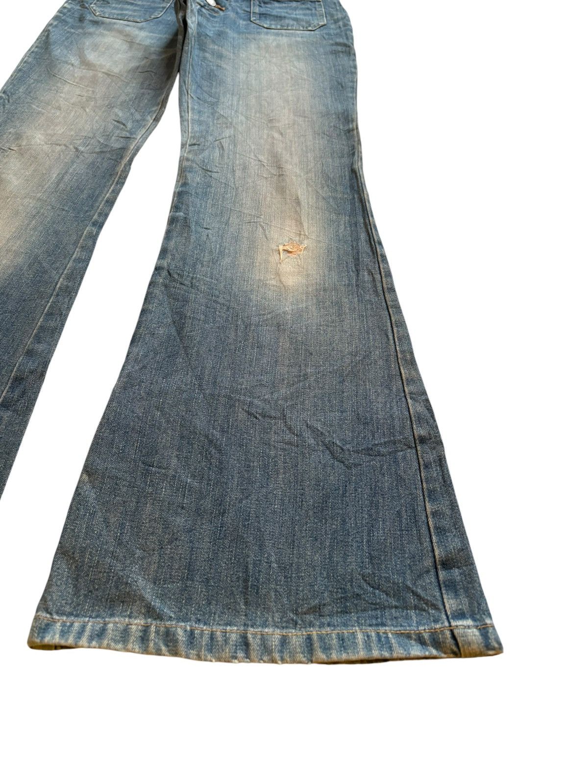 Japanese Brand Vintage Japanese Mud Wash Bush Pants Flare Jeans Size 28" / US 6 / IT 42 - 7 Thumbnail