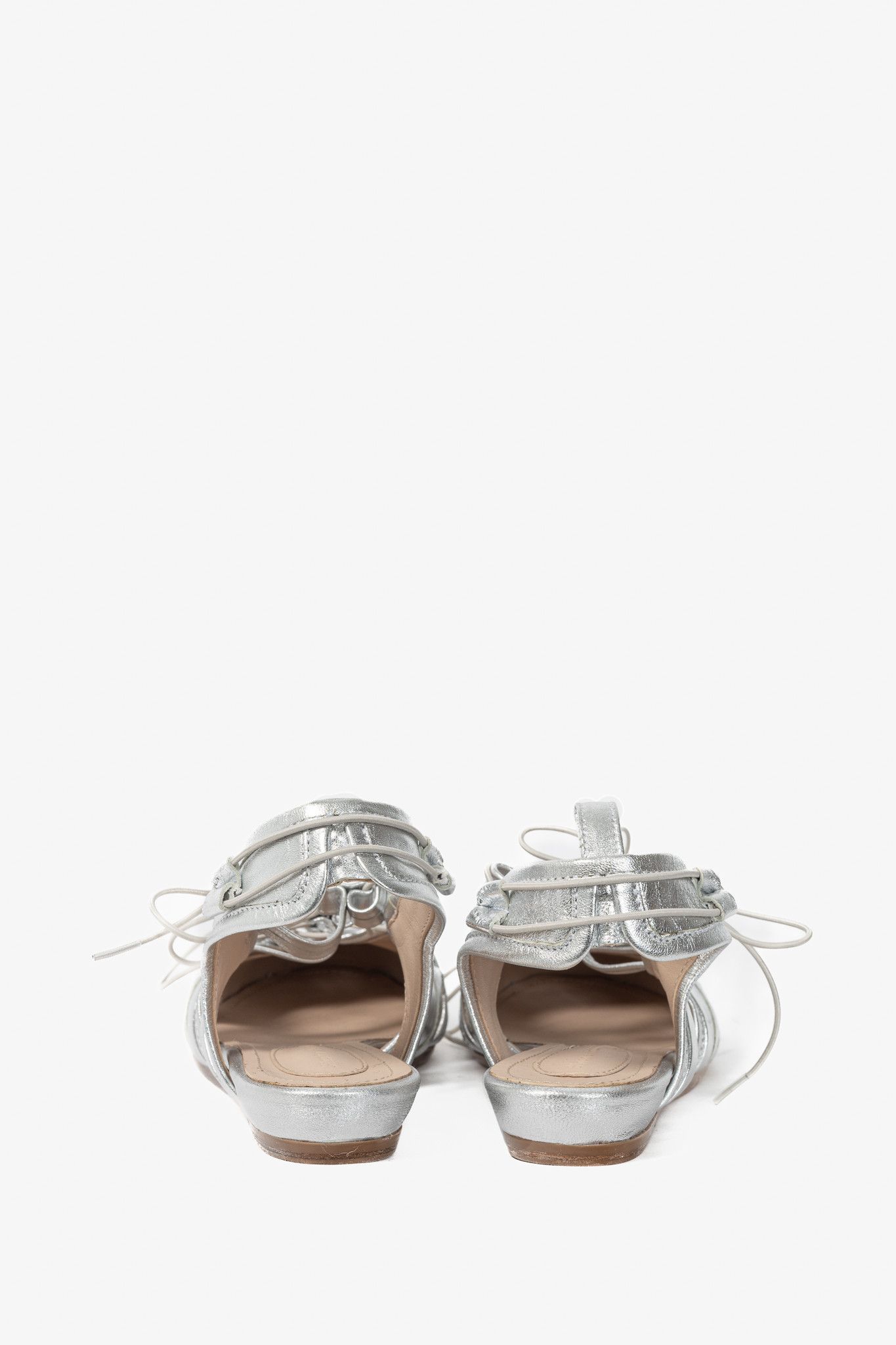 Simone Rocha Simone Rocha Silver Sporty Lace-Up Ballet Flats Size US 8.5 / IT 38.5 - 3 Thumbnail