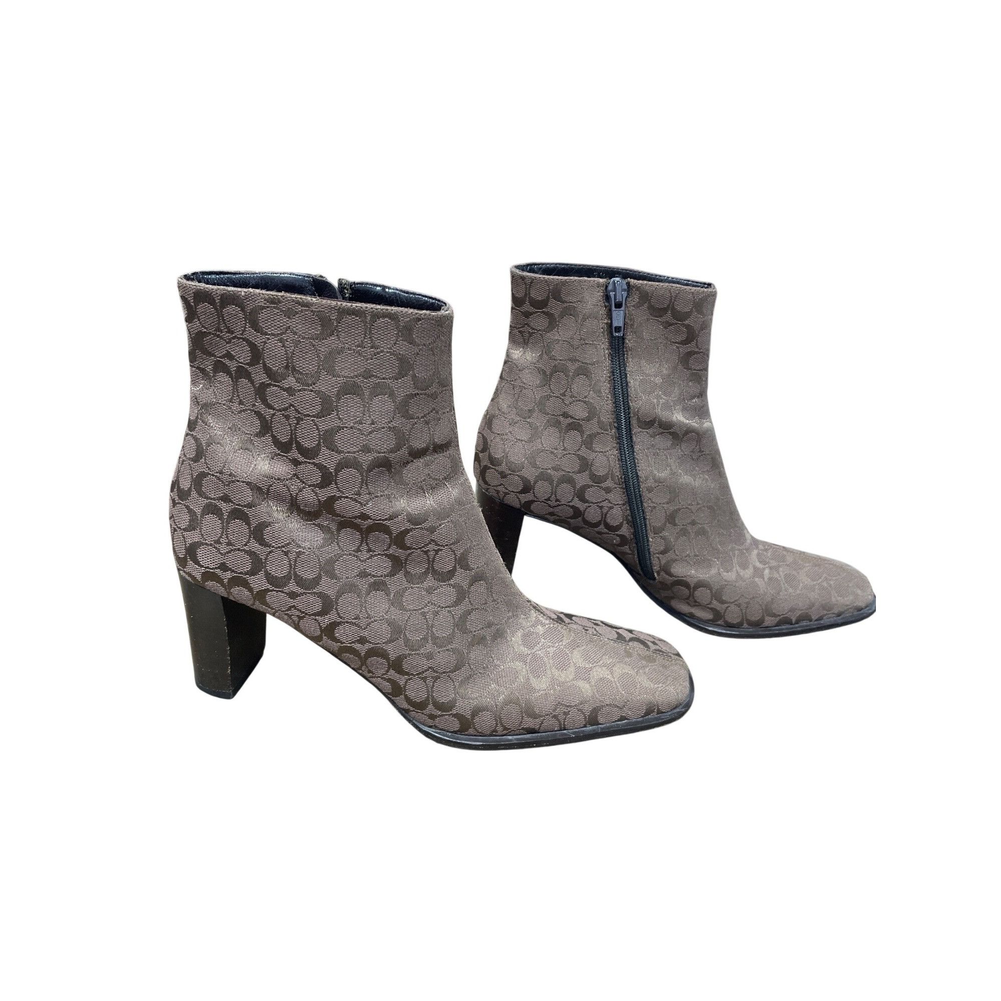 Coach Coach Brianna womans 3" block heel canvas monogram ankle boo Size US 7.5 / IT 37.5 - 3 Thumbnail