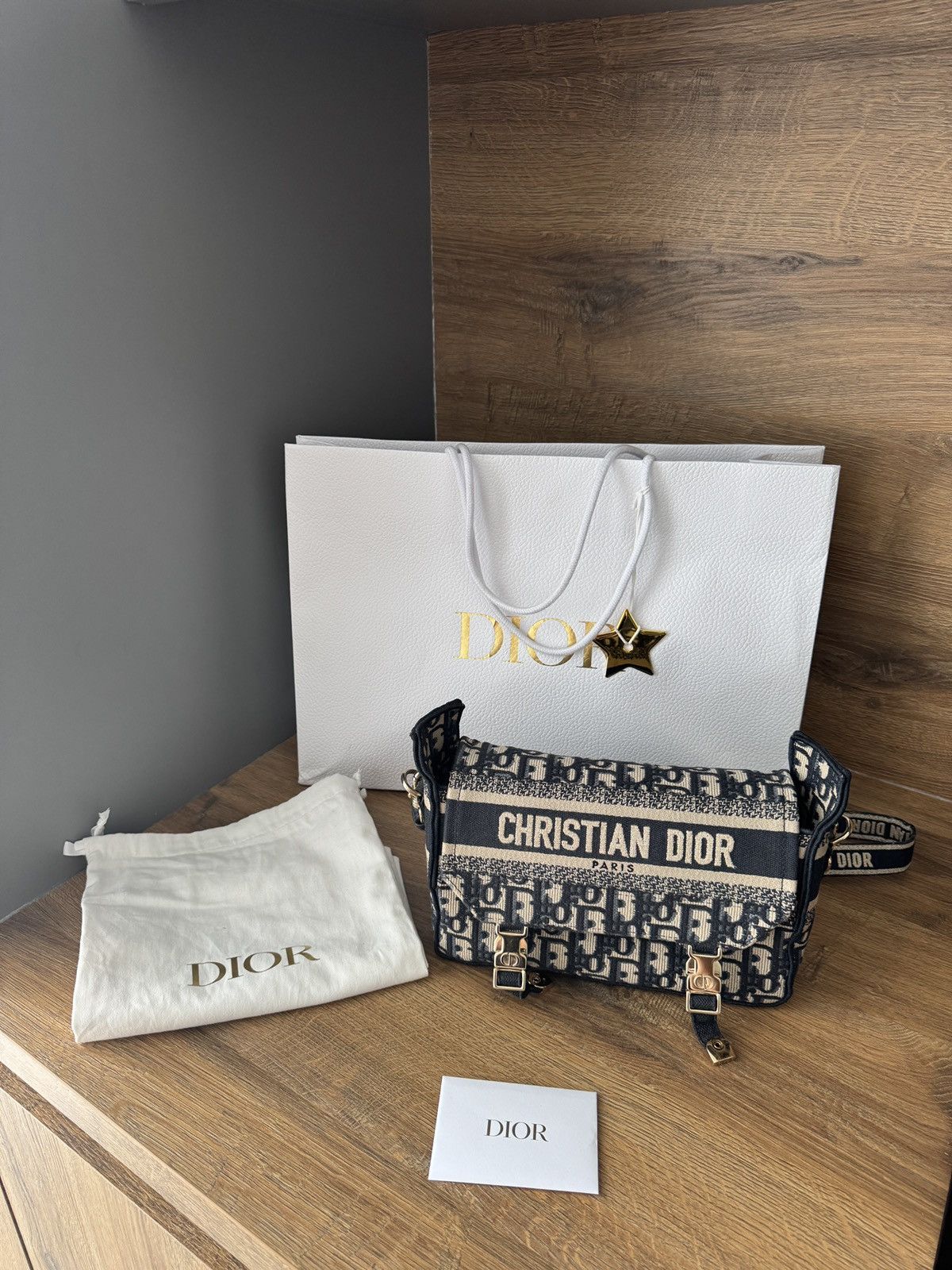 Dior DIOR Small Diorcamp Bag Blue Oblique Embroidery Size ONE SIZE - 1 Thumbnail