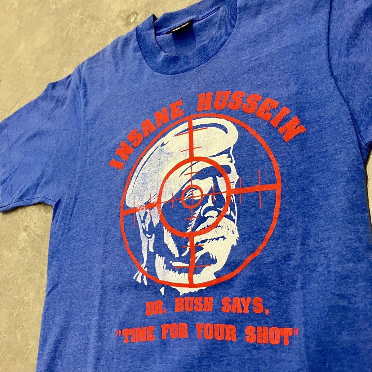 Vintage Vintage 1990s Insane Hussein Dr. Bush Single Stitch T-Shirt Size US M / EU 48-50 / 2 - 2 Thumbnail