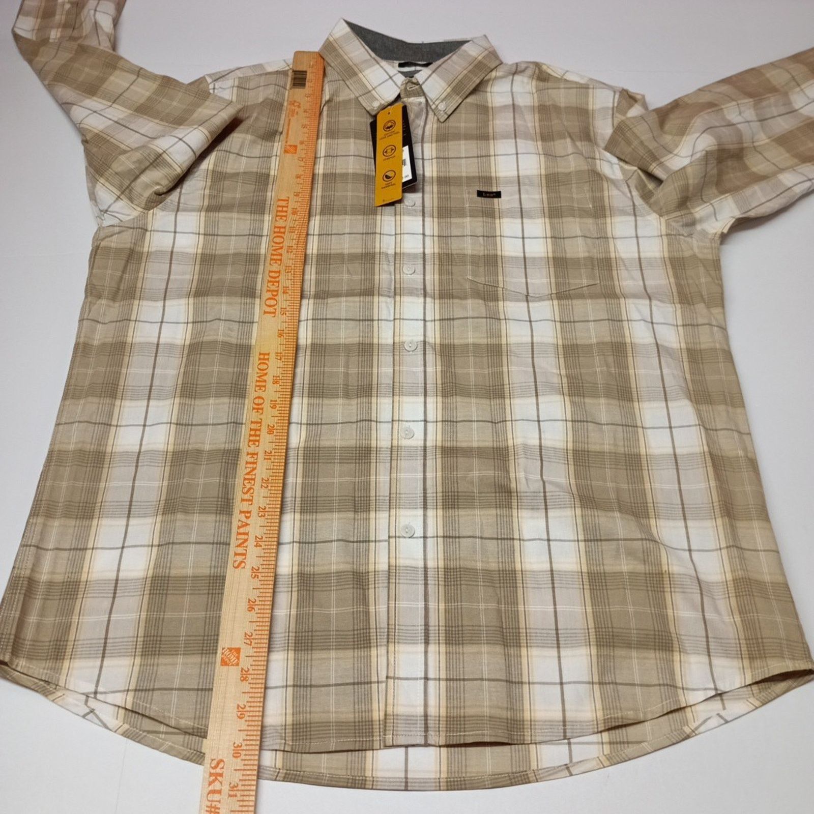 Lee Lee Men's Stretch Plaid Button Shirt Men's Size L Desert Sun Size US L / EU 52-54 / 3 - 7 Thumbnail