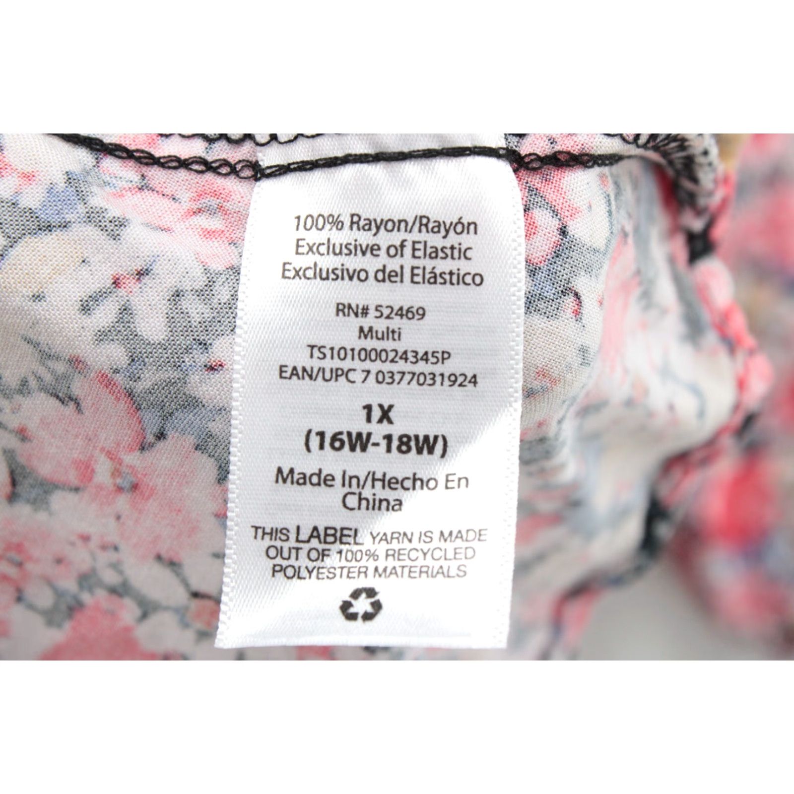 Vintage Terra & Sky Dress Adult 1X Pink Floral Print Smocked 3/4 Sleeve Knee Length Cottagecore Womens Size XL / US 12-14 / IT 48-50 - 6 Thumbnail