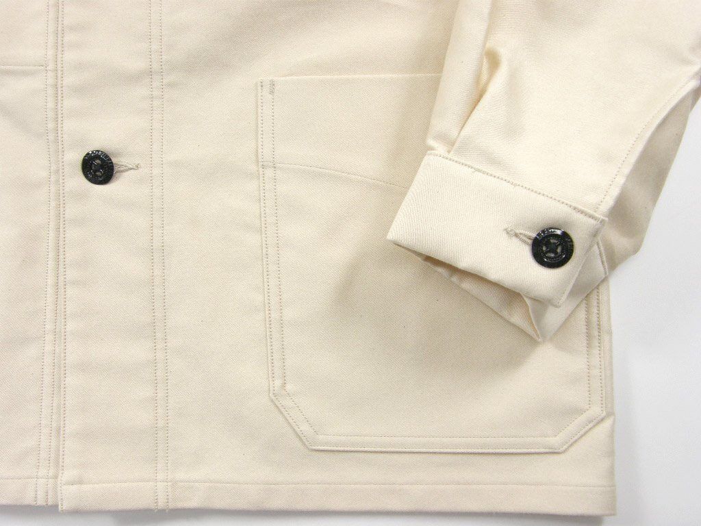 Japanese Brand Ets Matériaux French Moleskin Ivory Chore coat work jacket Size US L / EU 52-54 / 3 - 8 Thumbnail