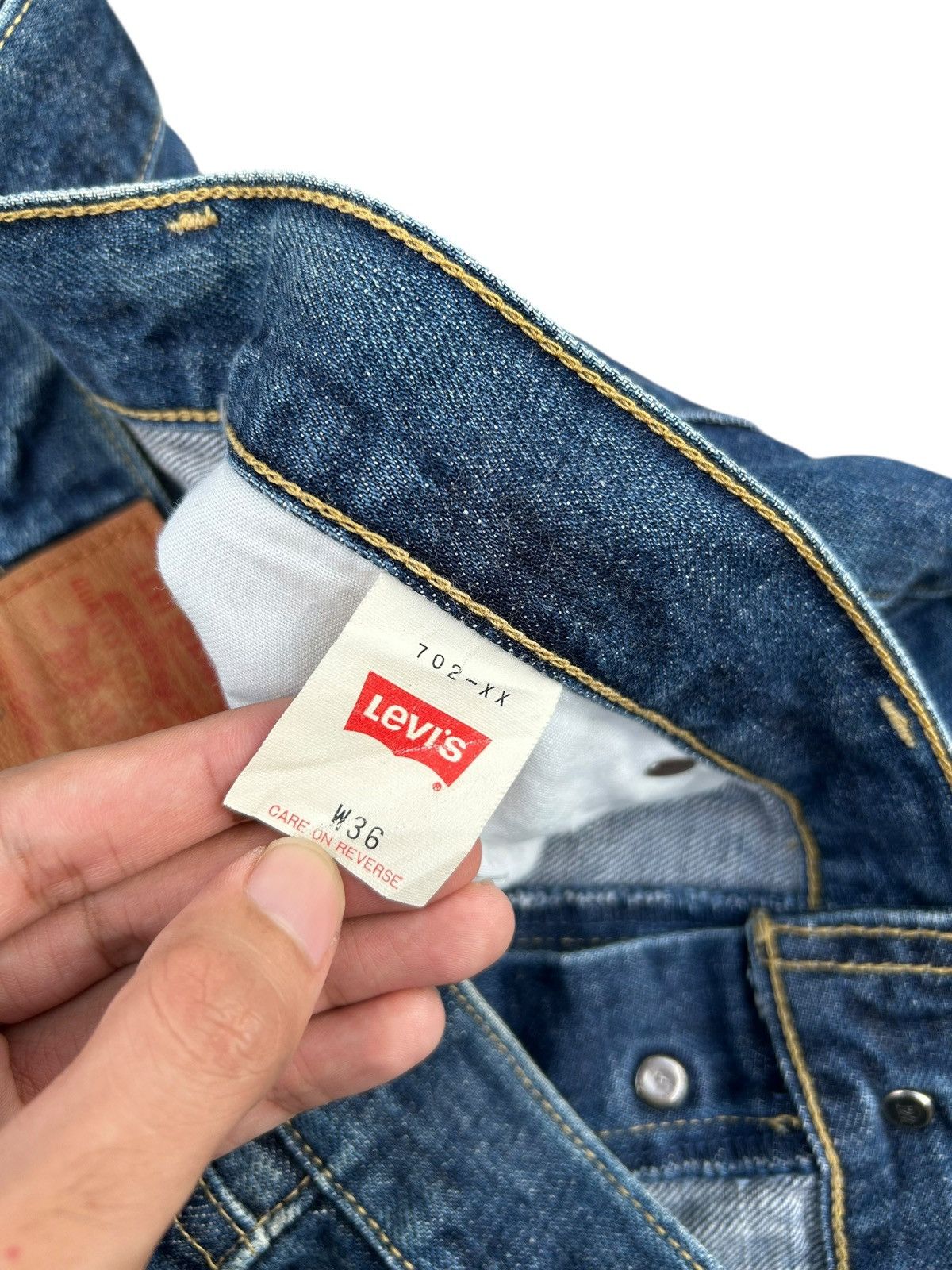 Kapital Vintage Levis Big E Selvedge Buckle Back Distressed Denim Size US 35 - 7 Thumbnail
