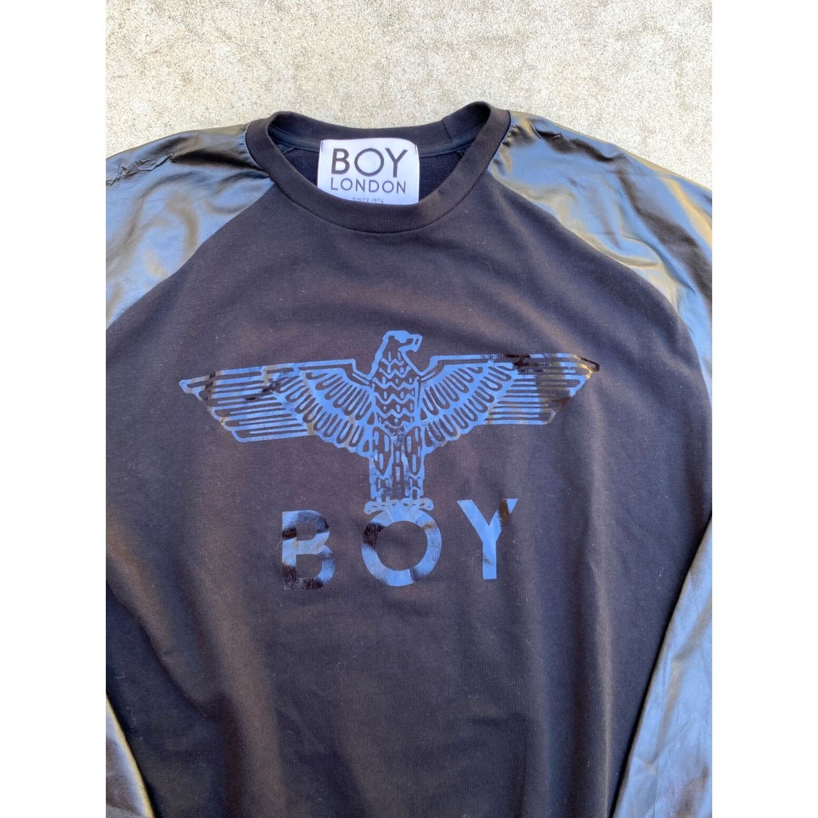 Boy London BOY LONDON Sweatshirt Pullover Men's Designer Eagle Hawk PU Shoulders Raglan M Size US M / EU 48-50 / 2 - 2 Thumbnail