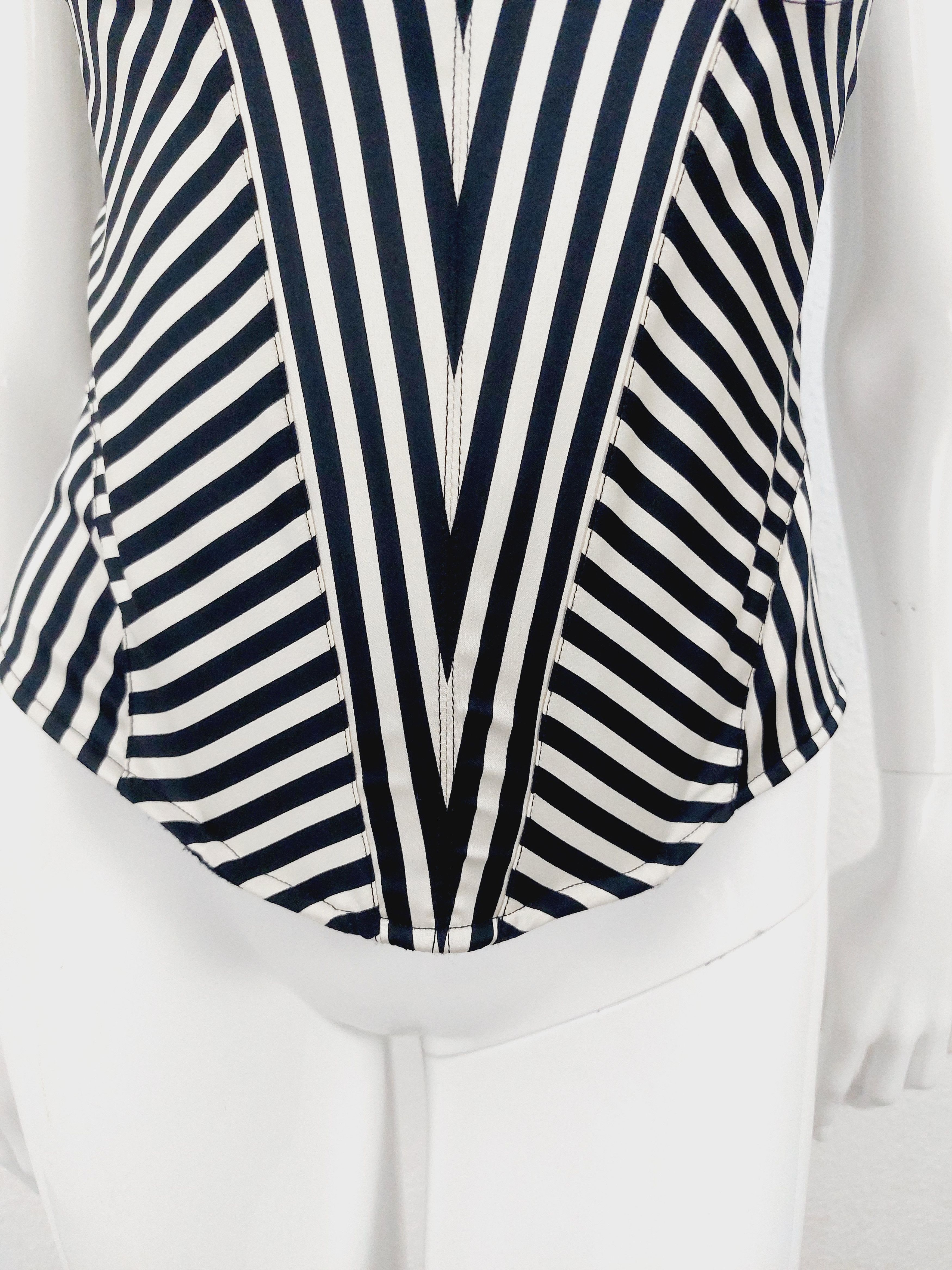 Christian Lacroix Christian Lacroix Zebra Striped Optical Corset Bustier Size M / US 6-8 / IT 42-44 - 5 Thumbnail