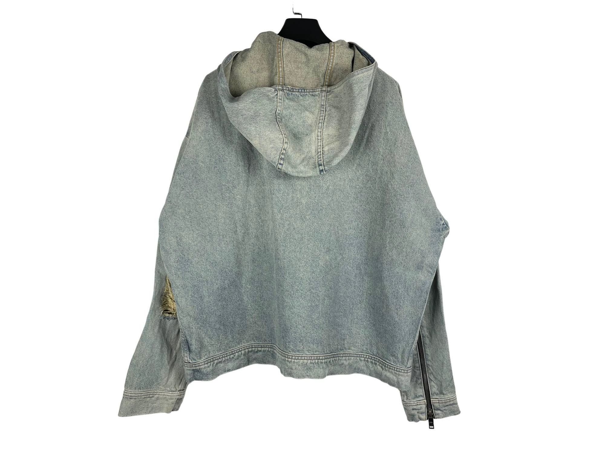 424 424 On Fairfax SS16 Distressed Denim Hooded Jacket Size US L / EU 52-54 / 3 - 2 Thumbnail