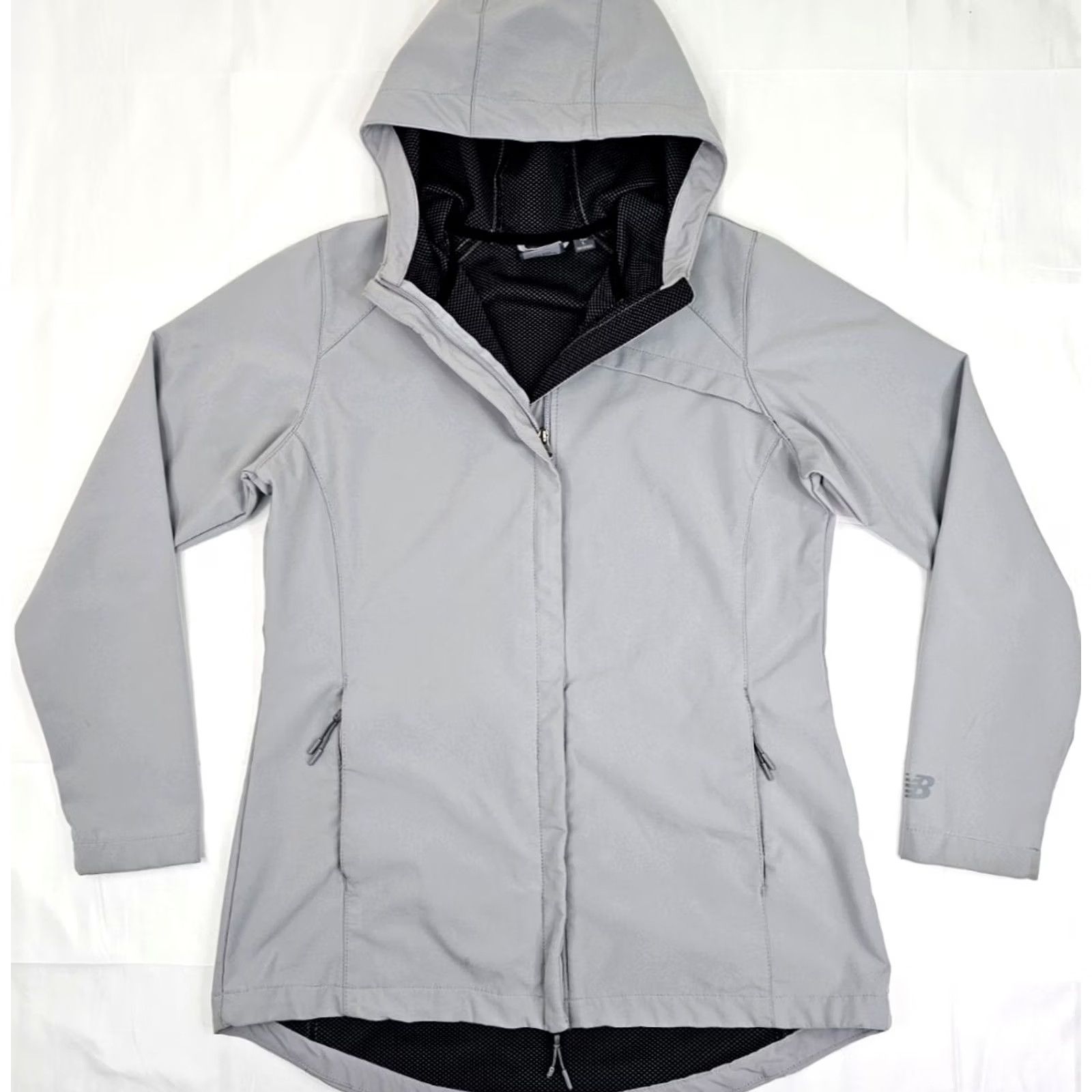 New Balance New Balance Softshell Hooded Water Resistant Jacket Women L Gray Full Zip Size L / US 10 / IT 46 - 2 Thumbnail