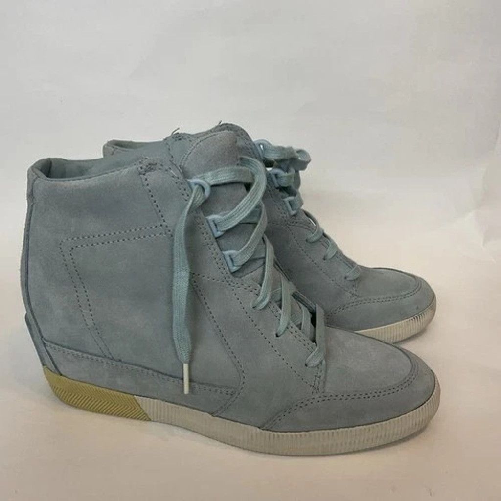 SOREL Sorel Out N About Blue Suede Lace Up Wedge Booties Women 10 Size US 10 / IT 40 - 16 Thumbnail