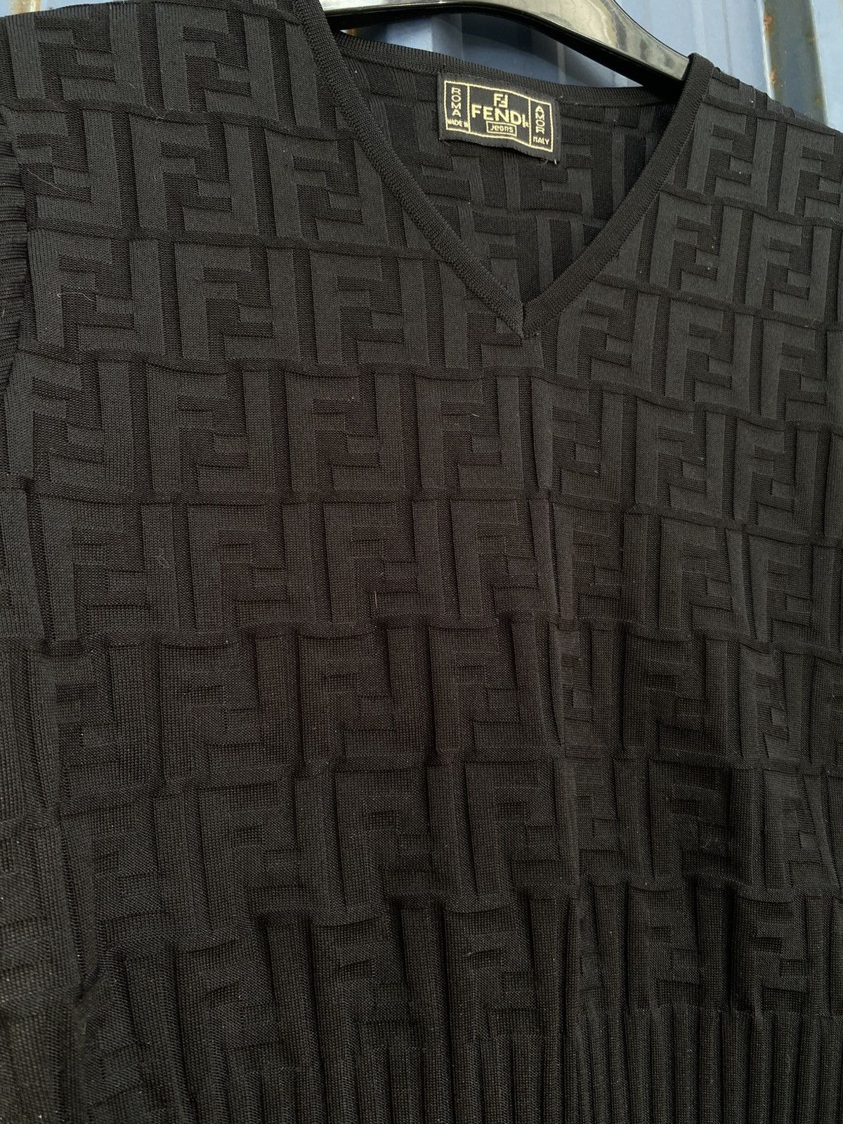 Fendi Fendi Jeans FF Monogram V Neck Shirt Size S / US 4 / IT 40 - 3 Thumbnail