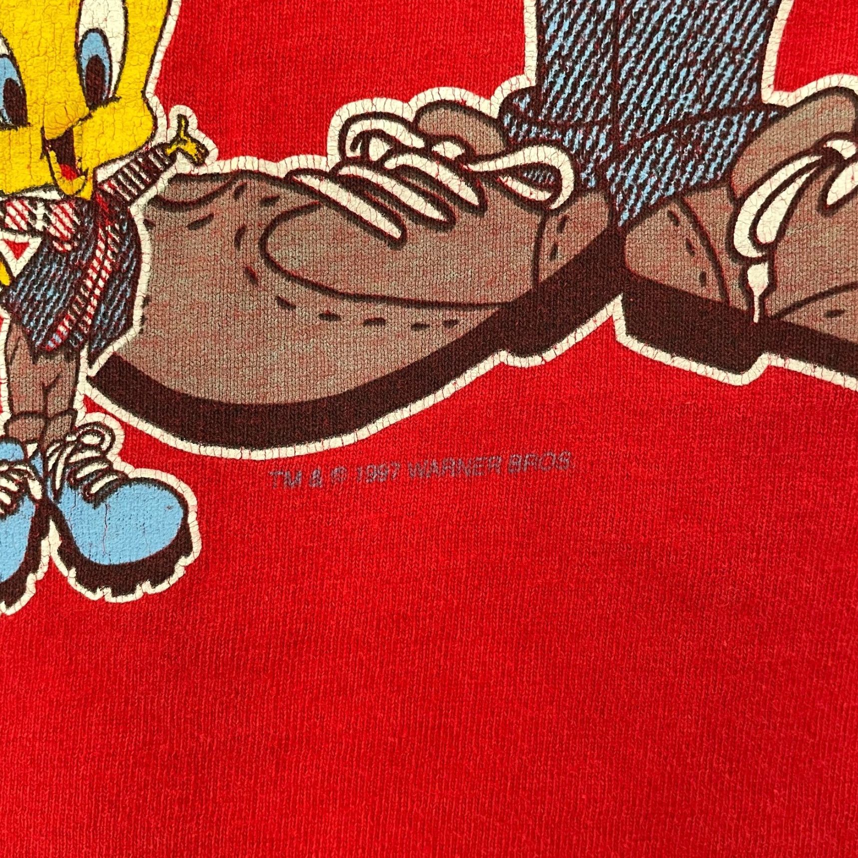Vintage VINTAGE Looney Tunes T-Shirt Adult XL Red Sylvester Tweety Daffy 90s Cartoon Men Size US XL / EU 56 / 4 - 7 Thumbnail